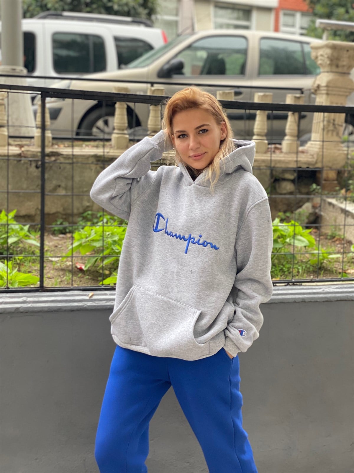 Kapüşonlu Sax Logolu Gri SweatSWEATSHİRT