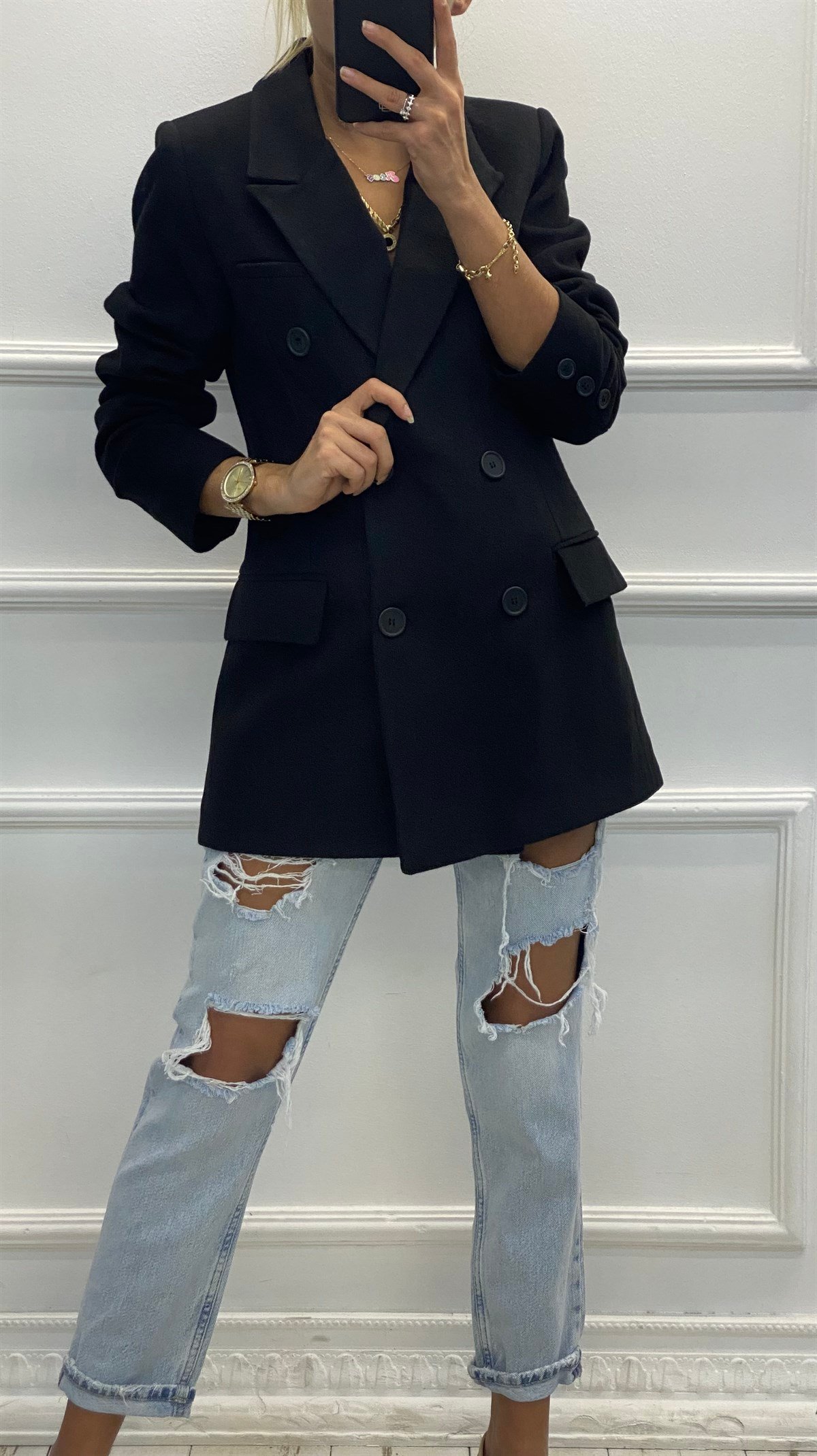 Kaşe Kruvaze Blazer CeketMONT/CEKET