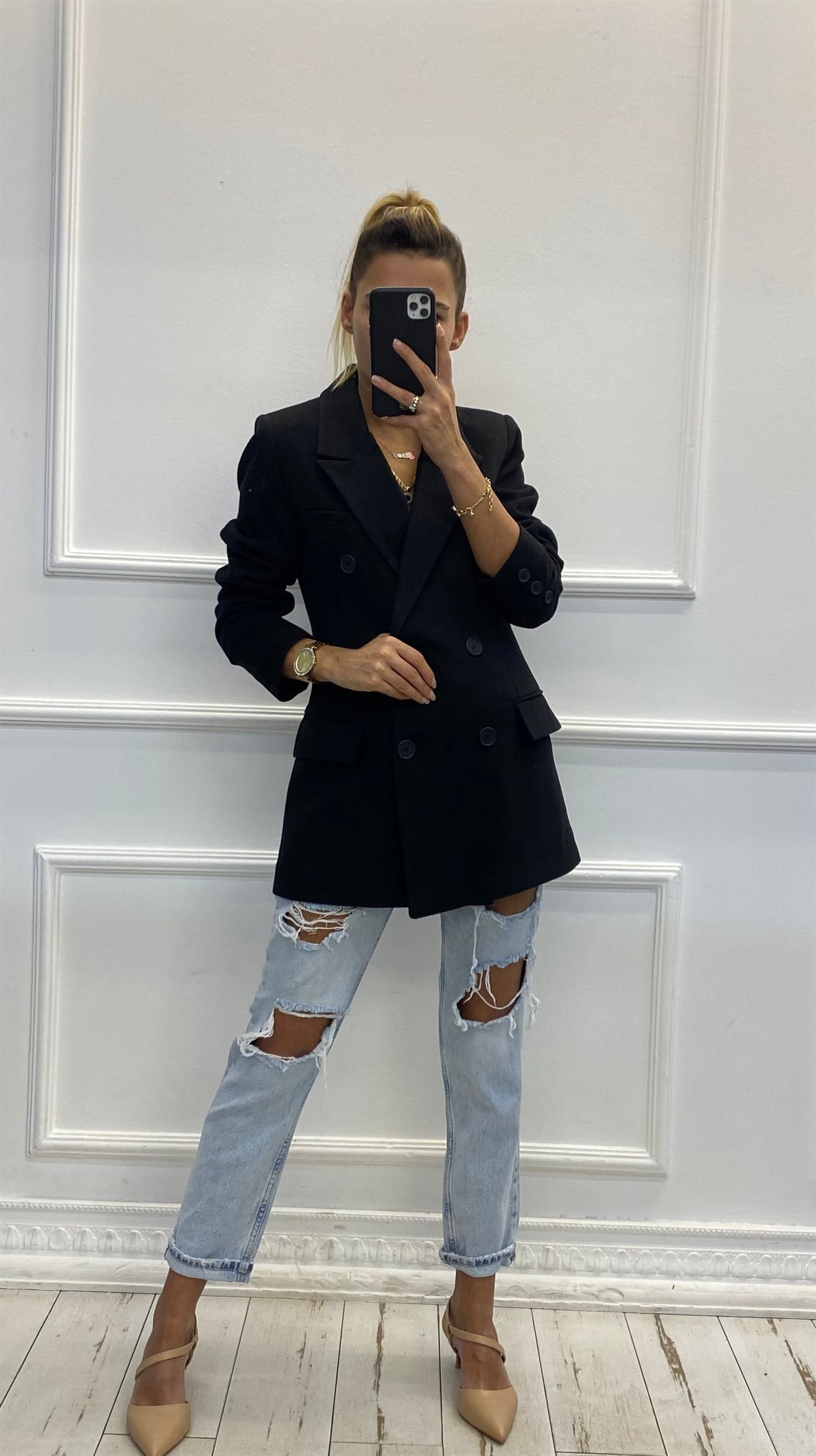 Kaşe Kruvaze Blazer CeketMONT/CEKET