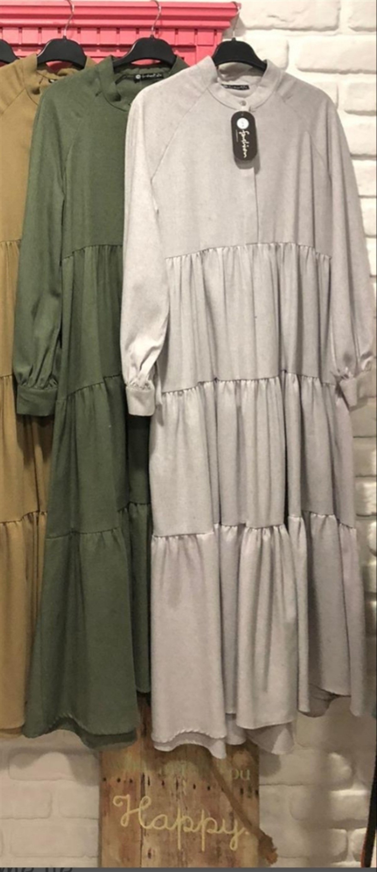 Kat Dikişli Maxi Elbise
