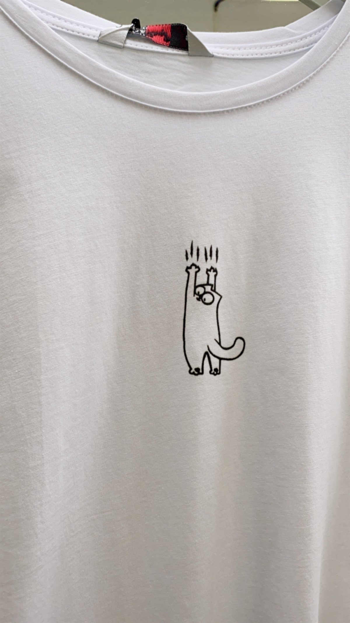 Kedi Baskılı Salaş Kesim Tshirt