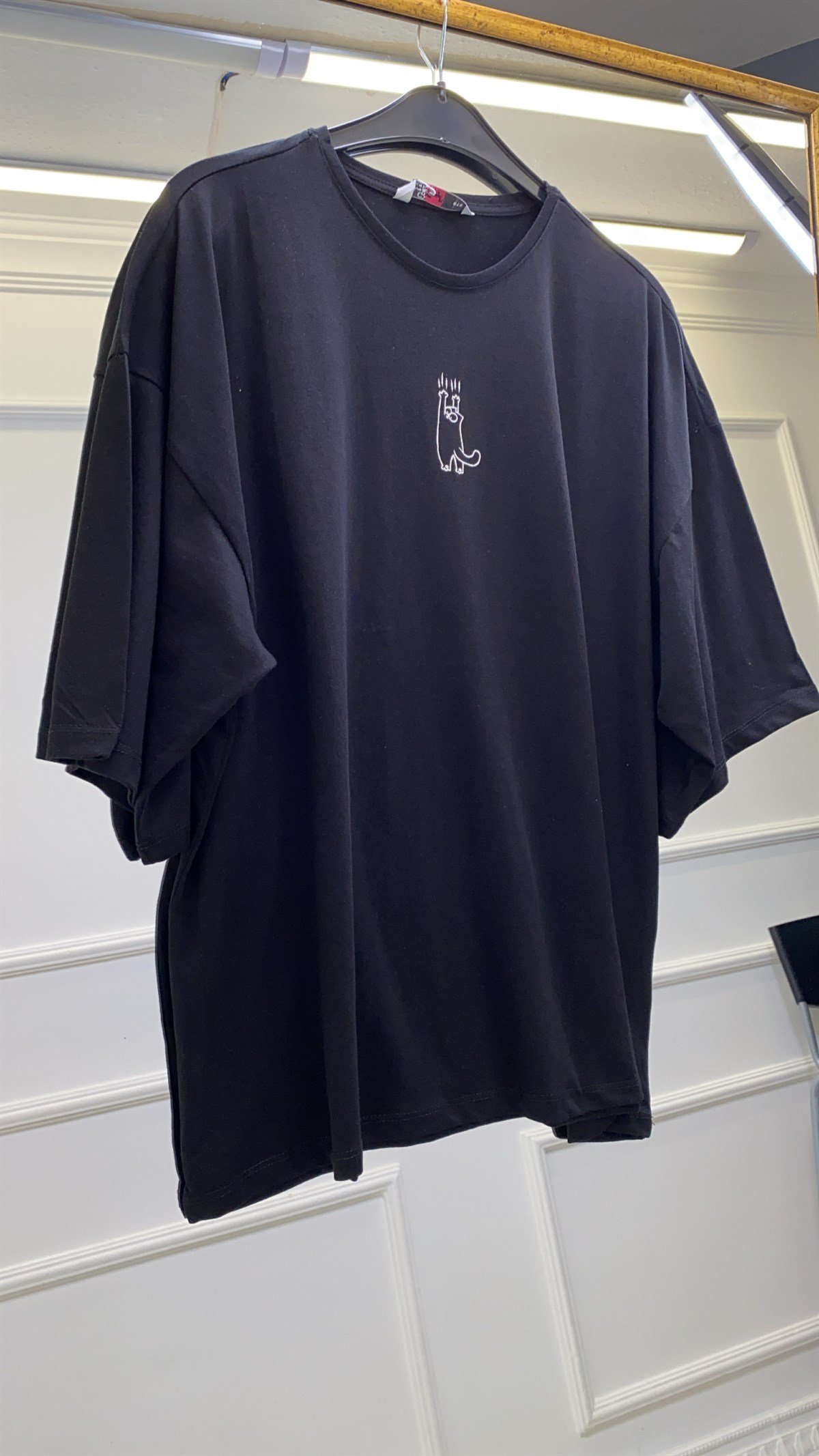 Kedi Baskılı Salaş Kesim Tshirt