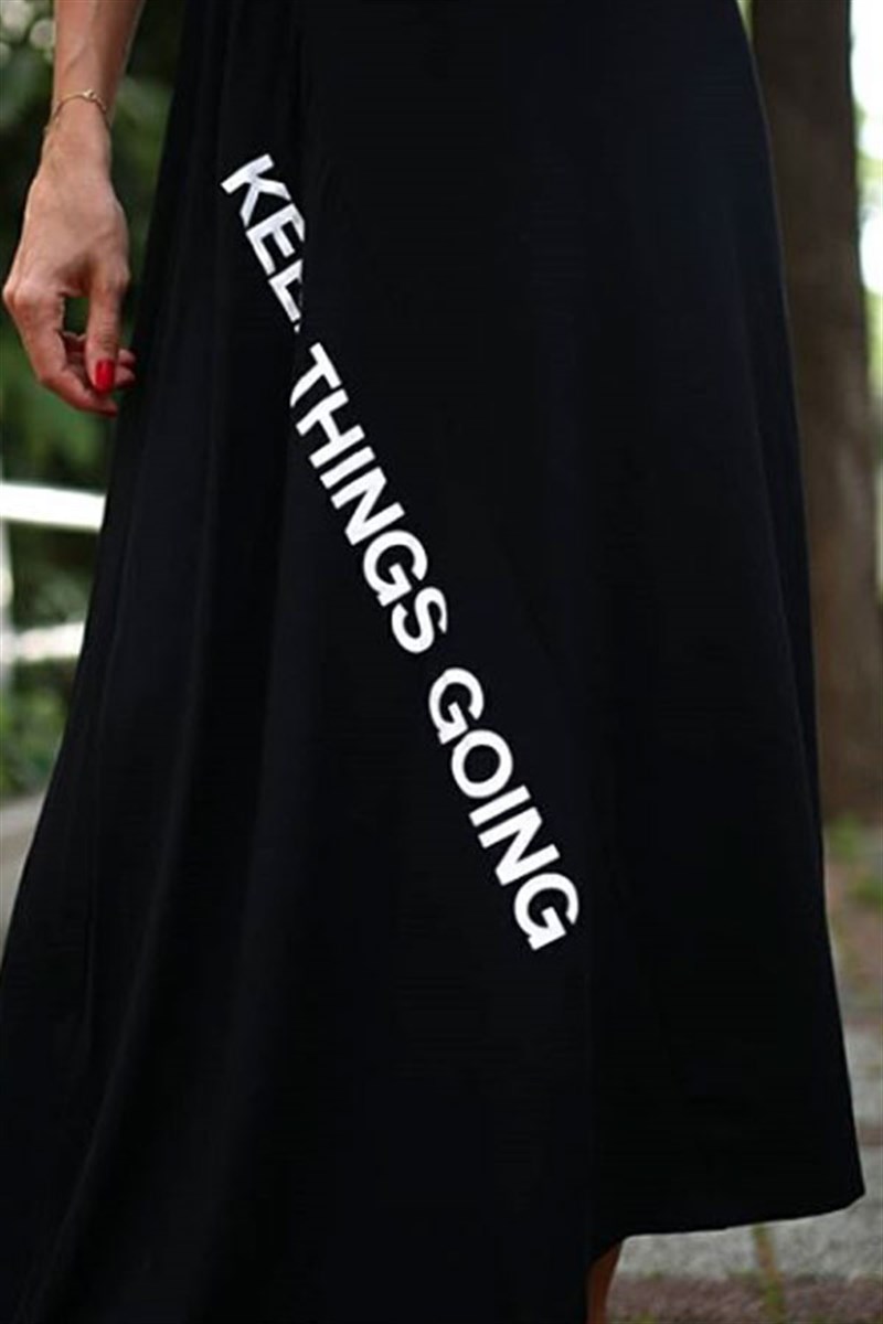 Keep Going Asimetrik Penye Elbise