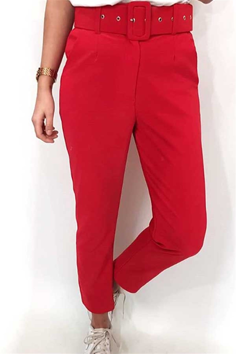 Kemerli Havuç Kesim Pantalon
