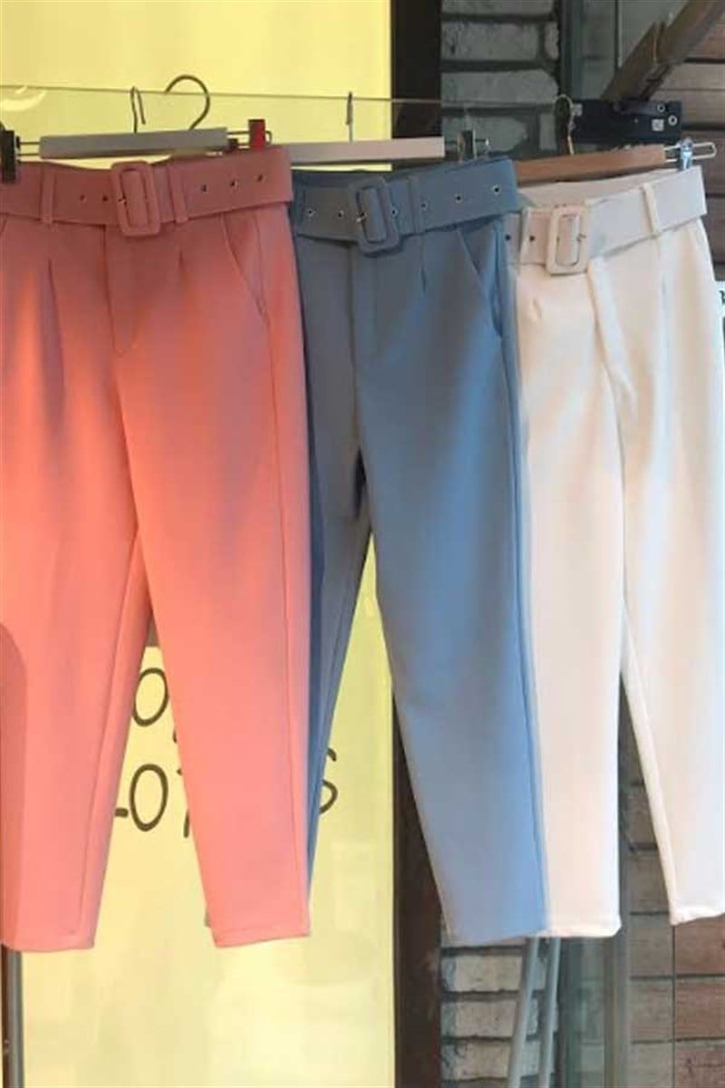 Kemerli Havuç Kesim Pantalon