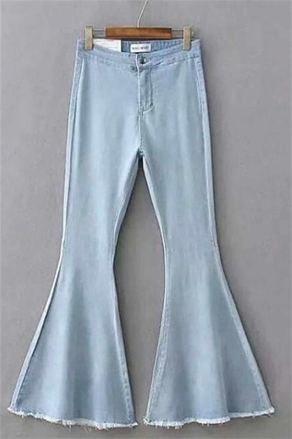 Kesik İspanyol Paça Likralı Kot Pantalon