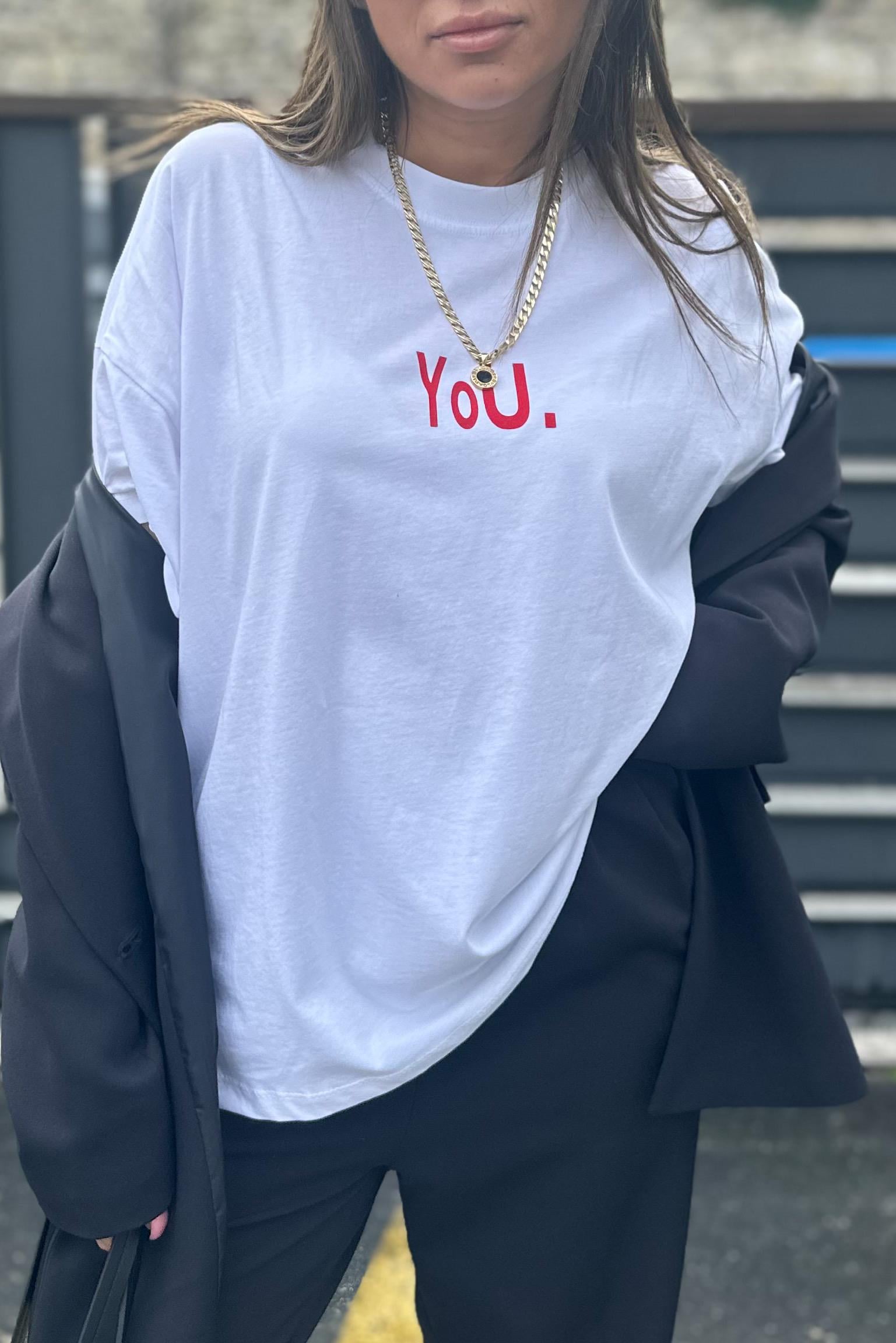 Kırmızı Baskılı You TshirtTSHİRT