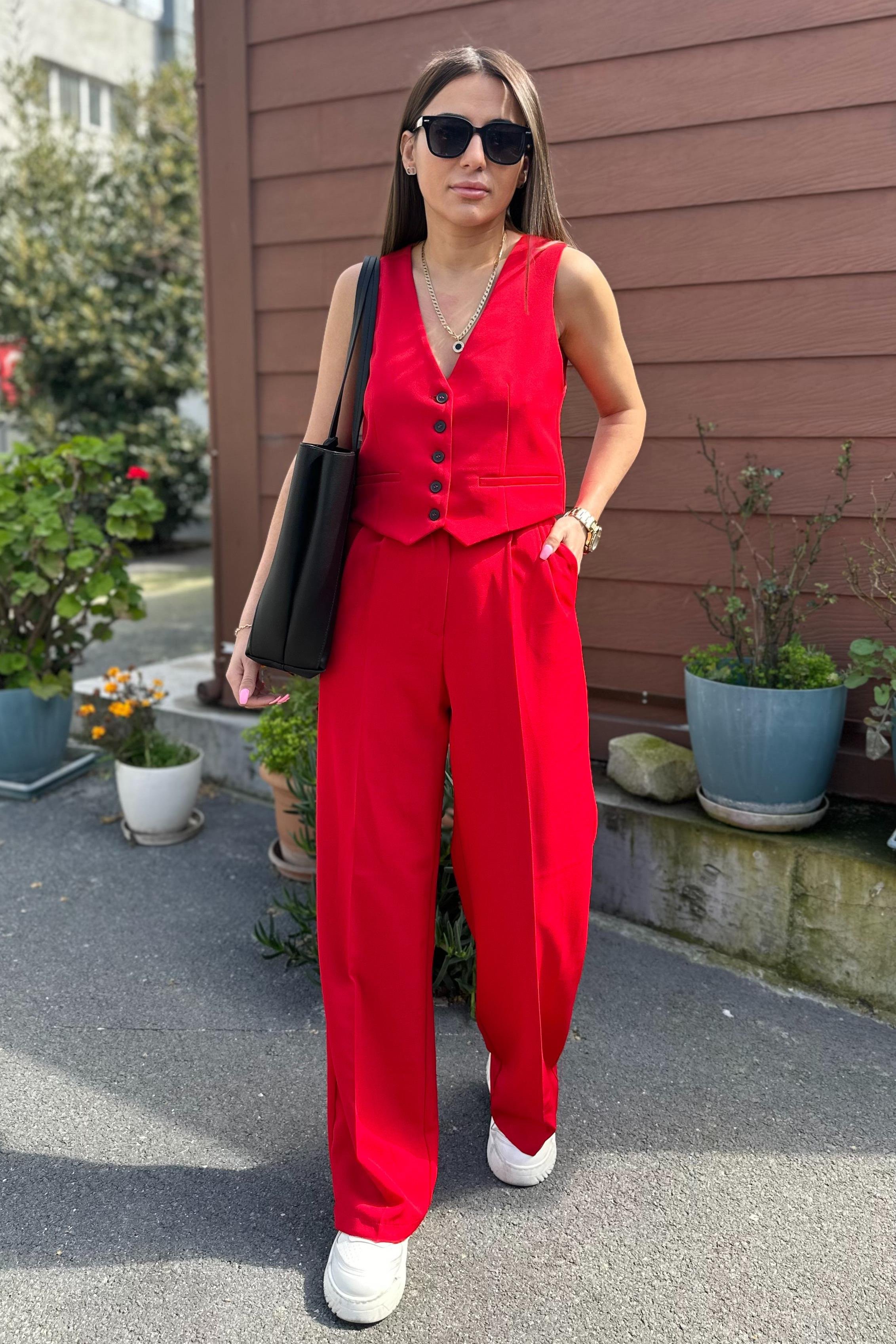 Kırmızı Blazer YelekMONT/CEKET