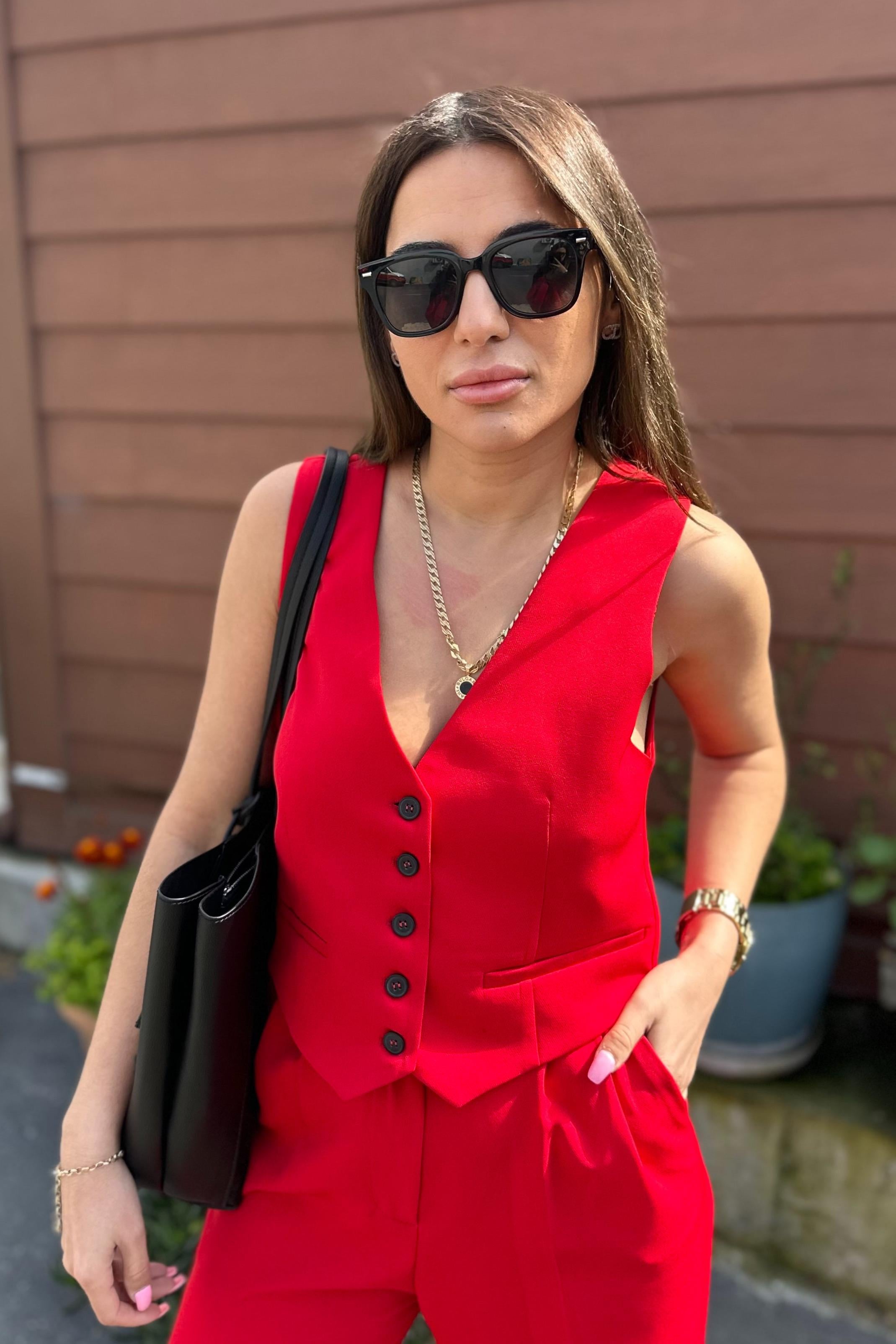 Kırmızı Blazer YelekMONT/CEKET