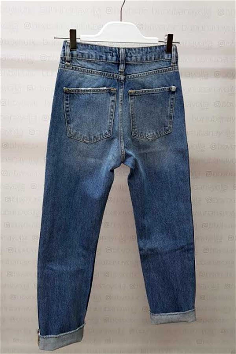 Kırmızı Şeritli Mom Jean