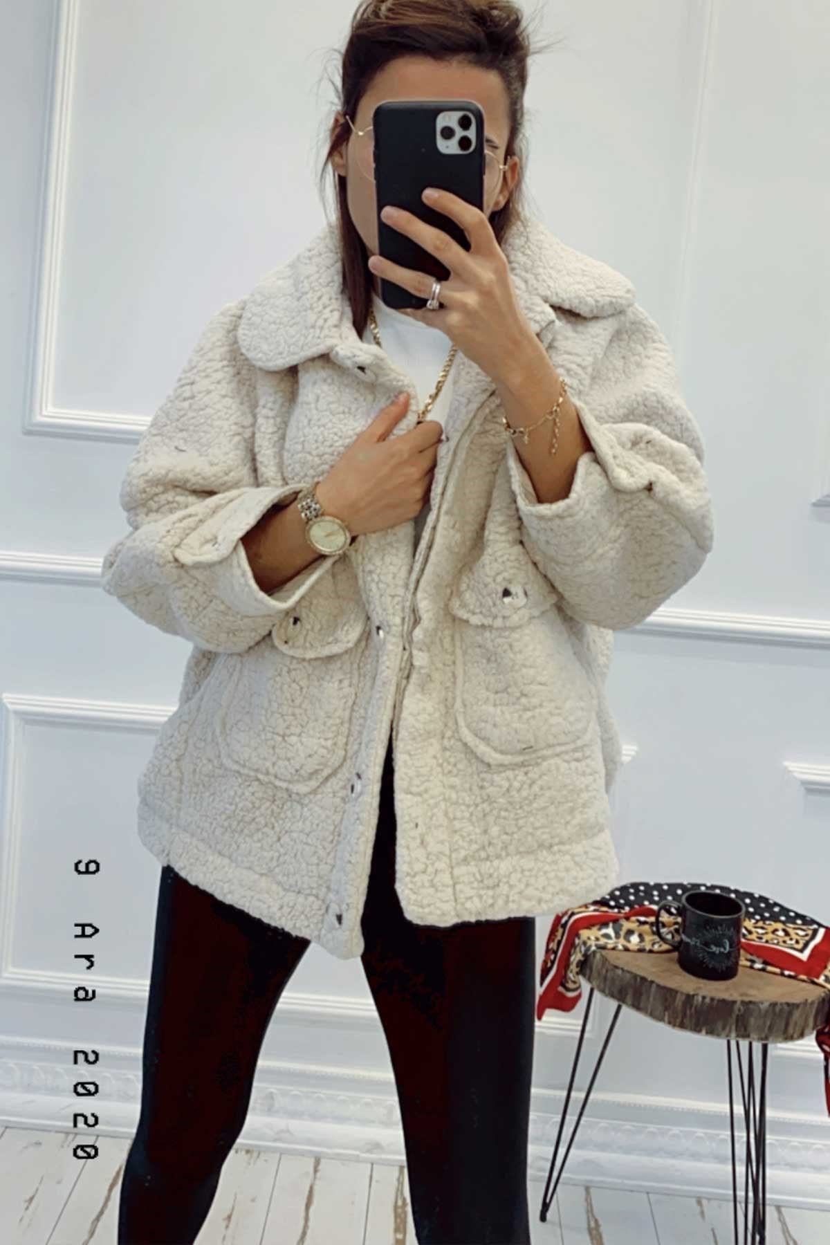 Kısa Peluş Mont