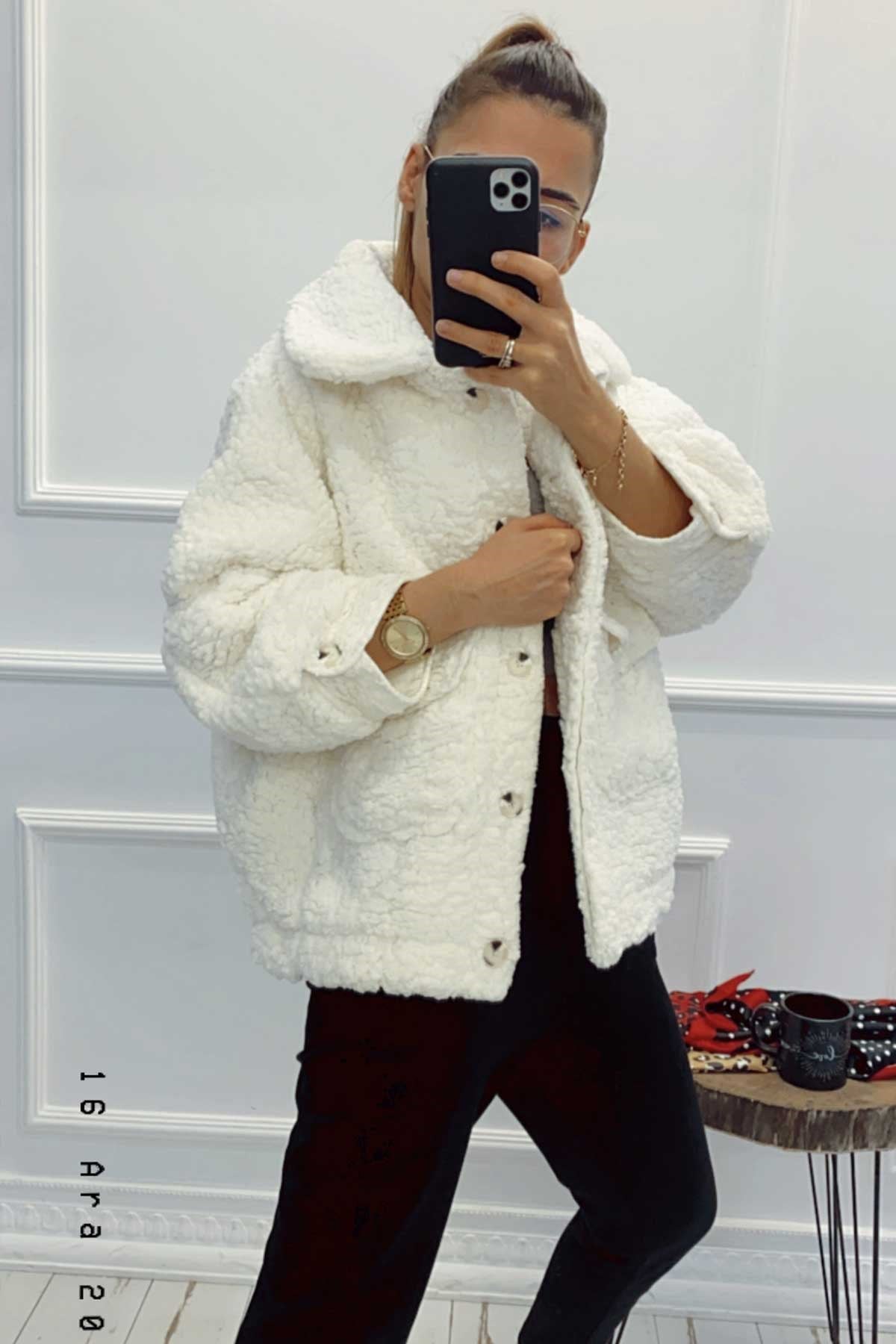Kısa Peluş Mont