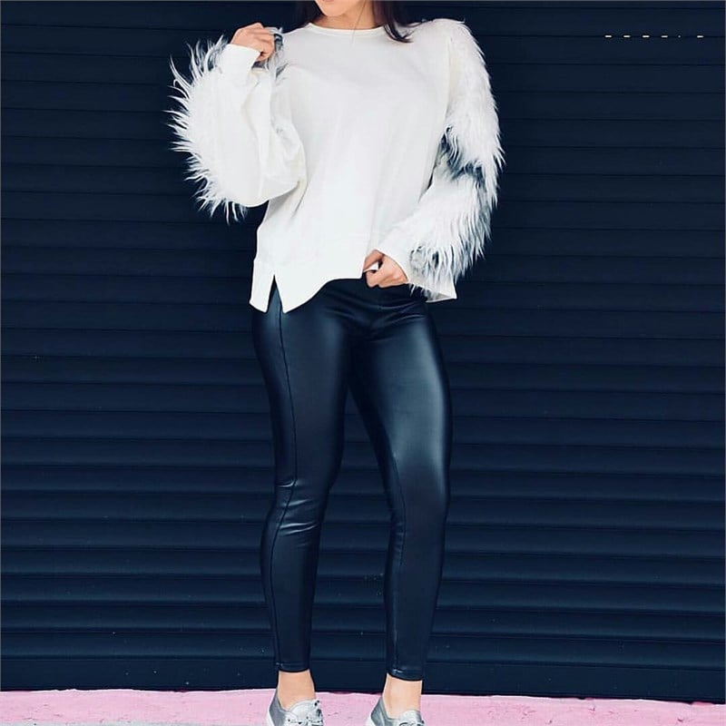 Kolları Komple Peluş Sweatshirt