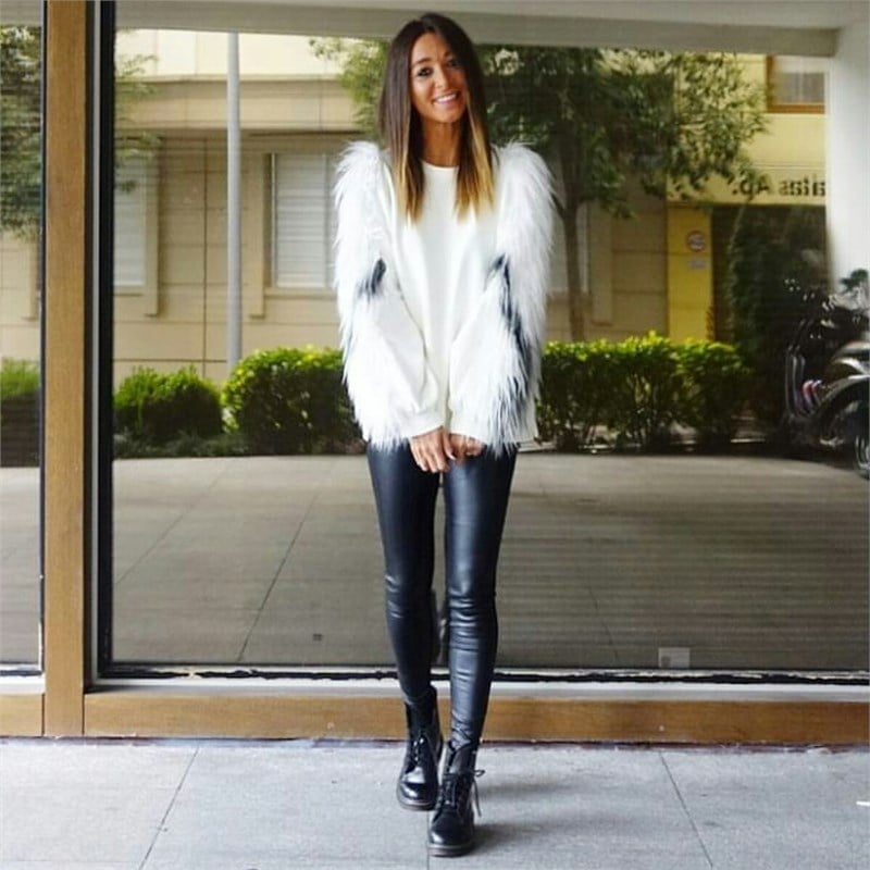 Kolları Komple Peluş Sweatshirt