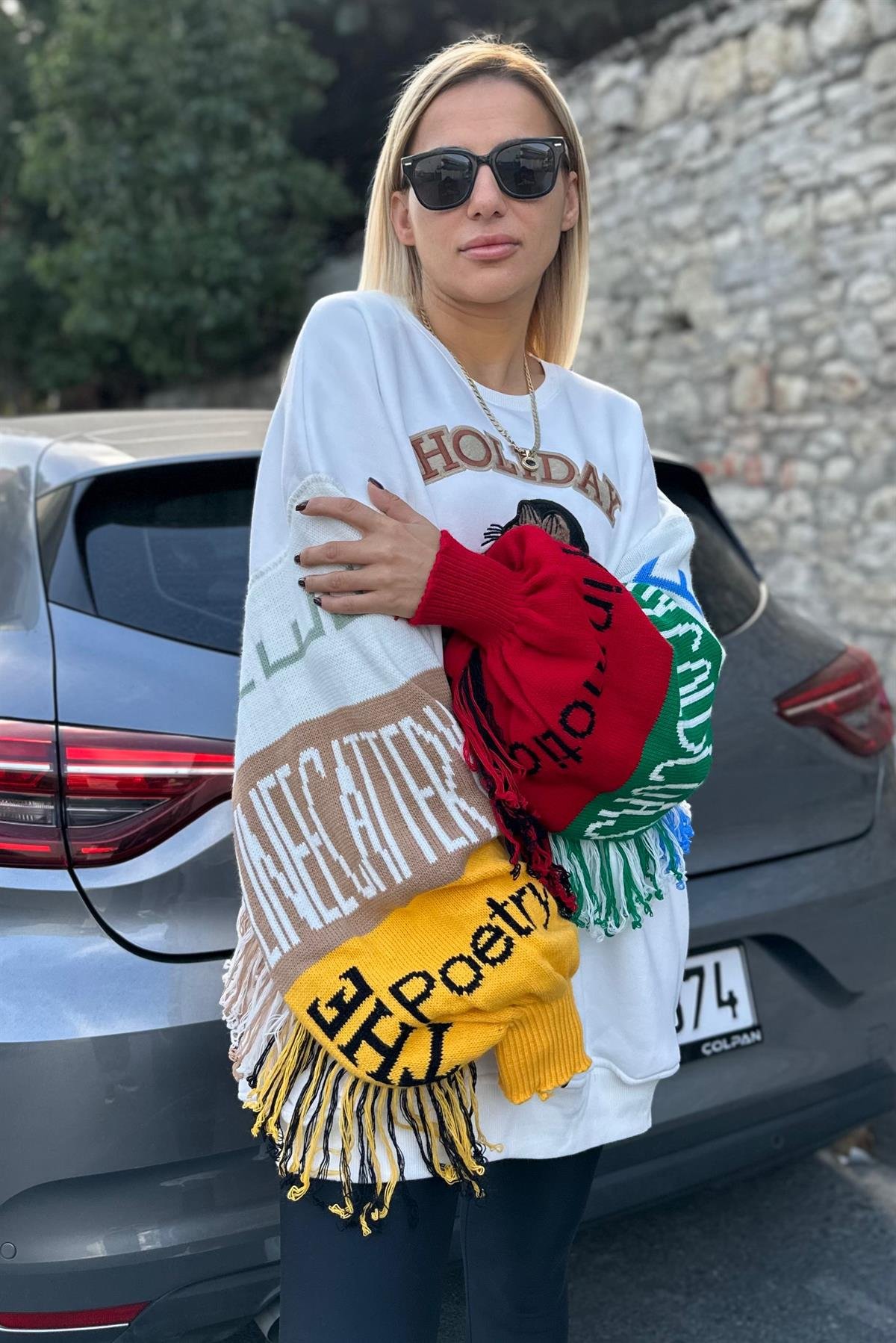 Kolları Örme Oversize SweatshirtSWEATSHİRT