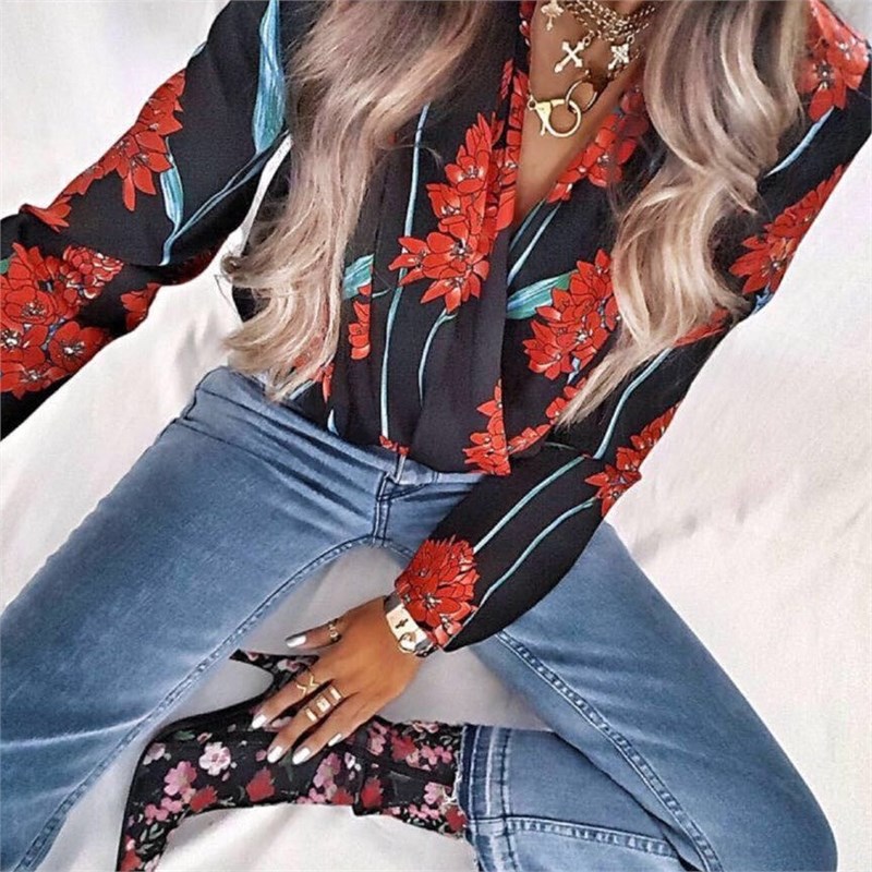 Kruvaze Desenli Bodysuit