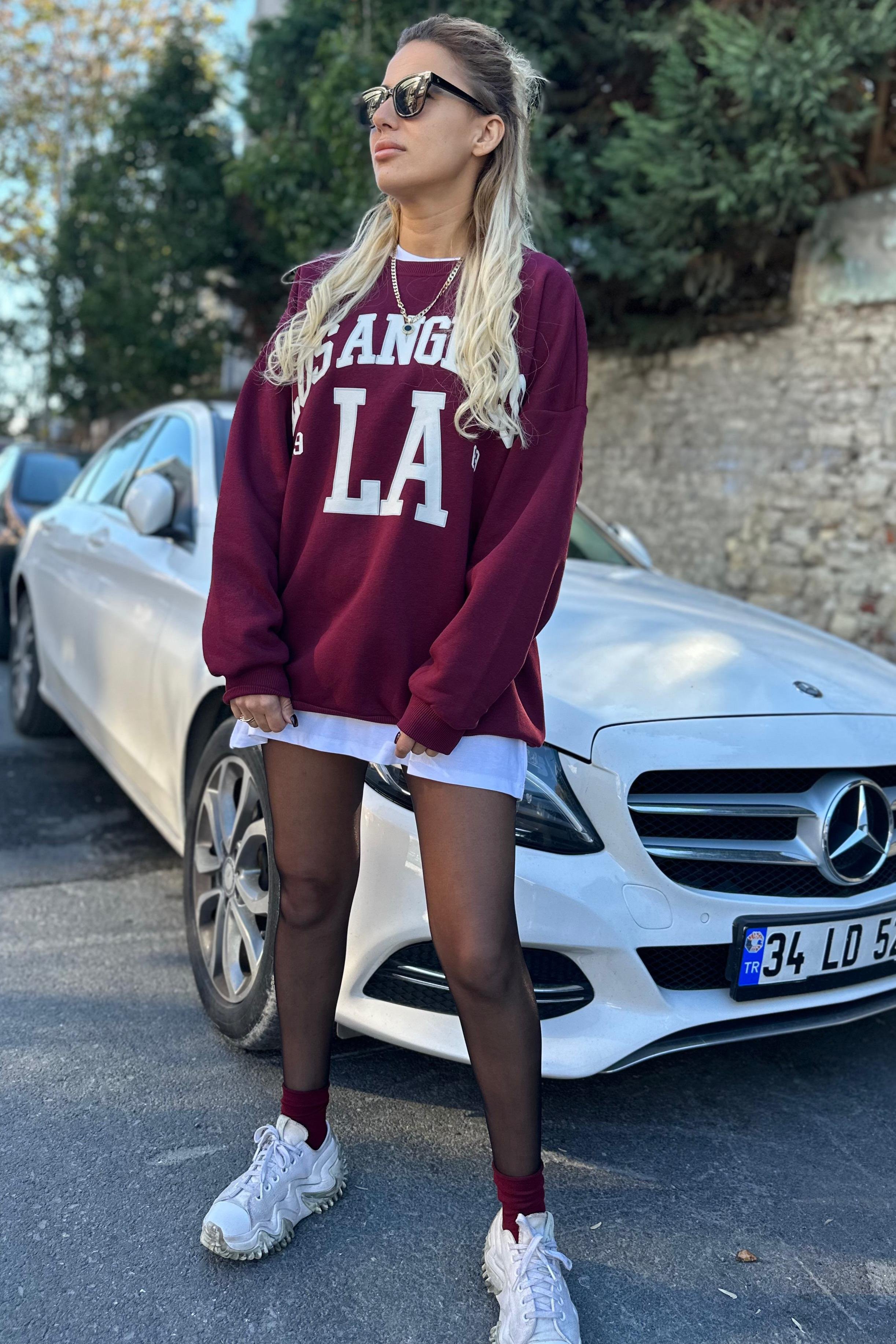 LA Bordo Oversize SweatshirtSWEATSHİRT