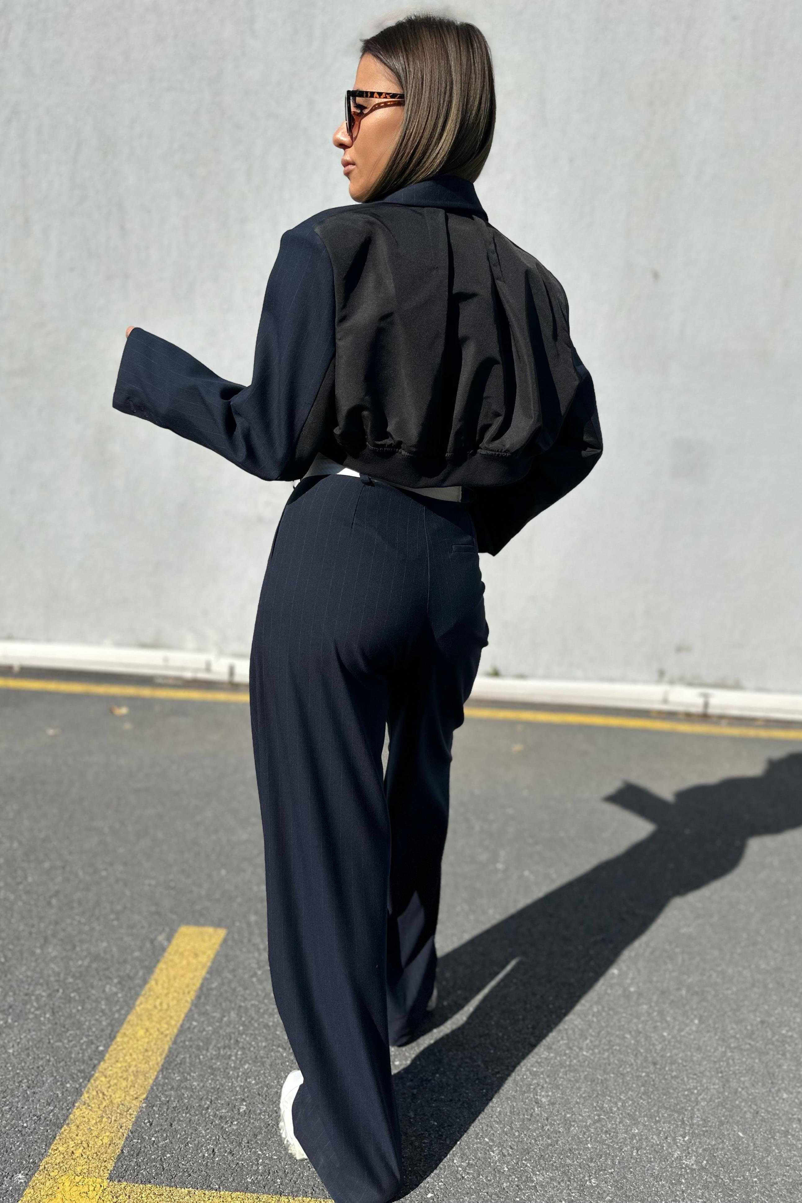 Lacivert Çizgili Mini CeketYENİ GELENLER