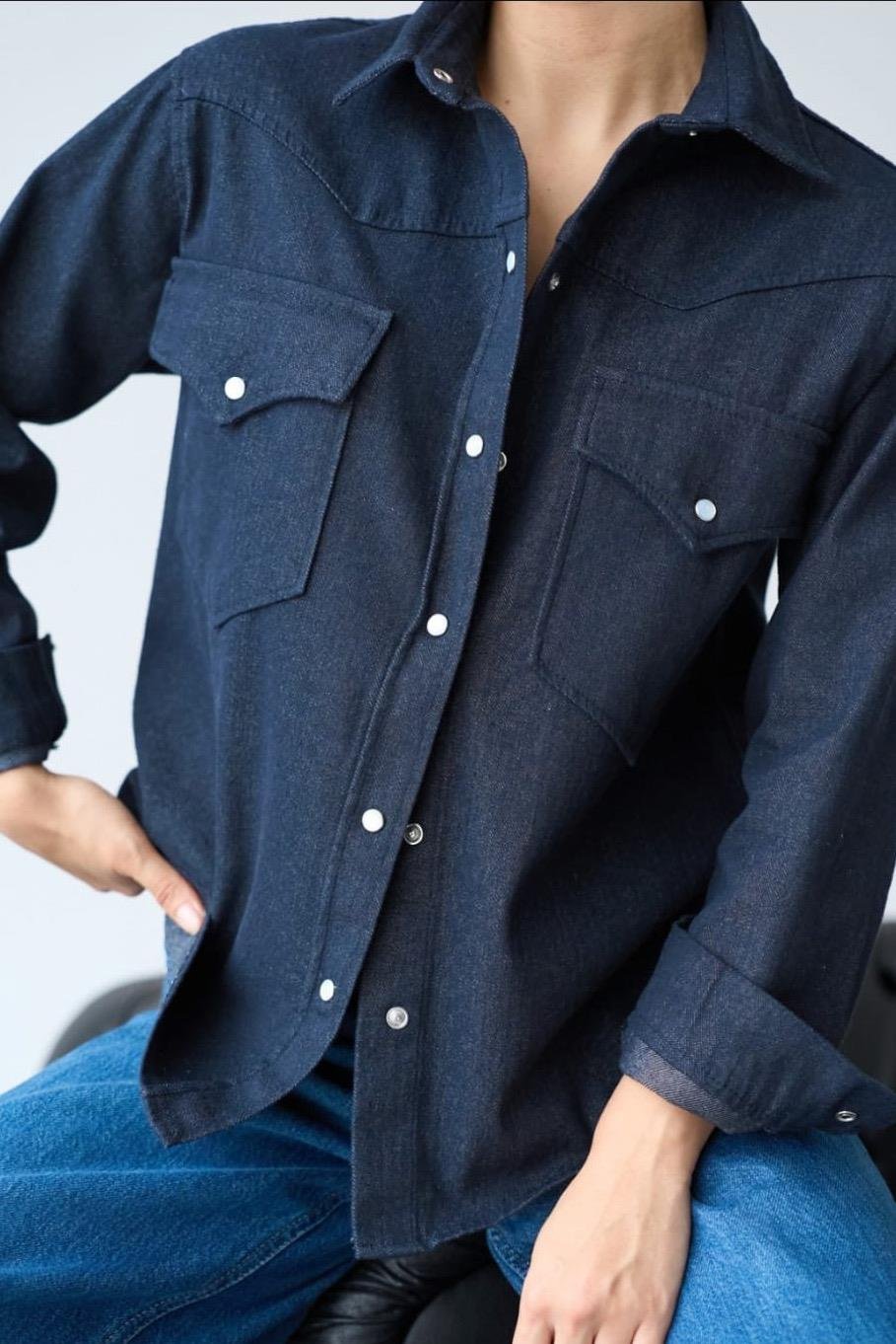 Lacivert Denim GömlekÇOK SATANLAR