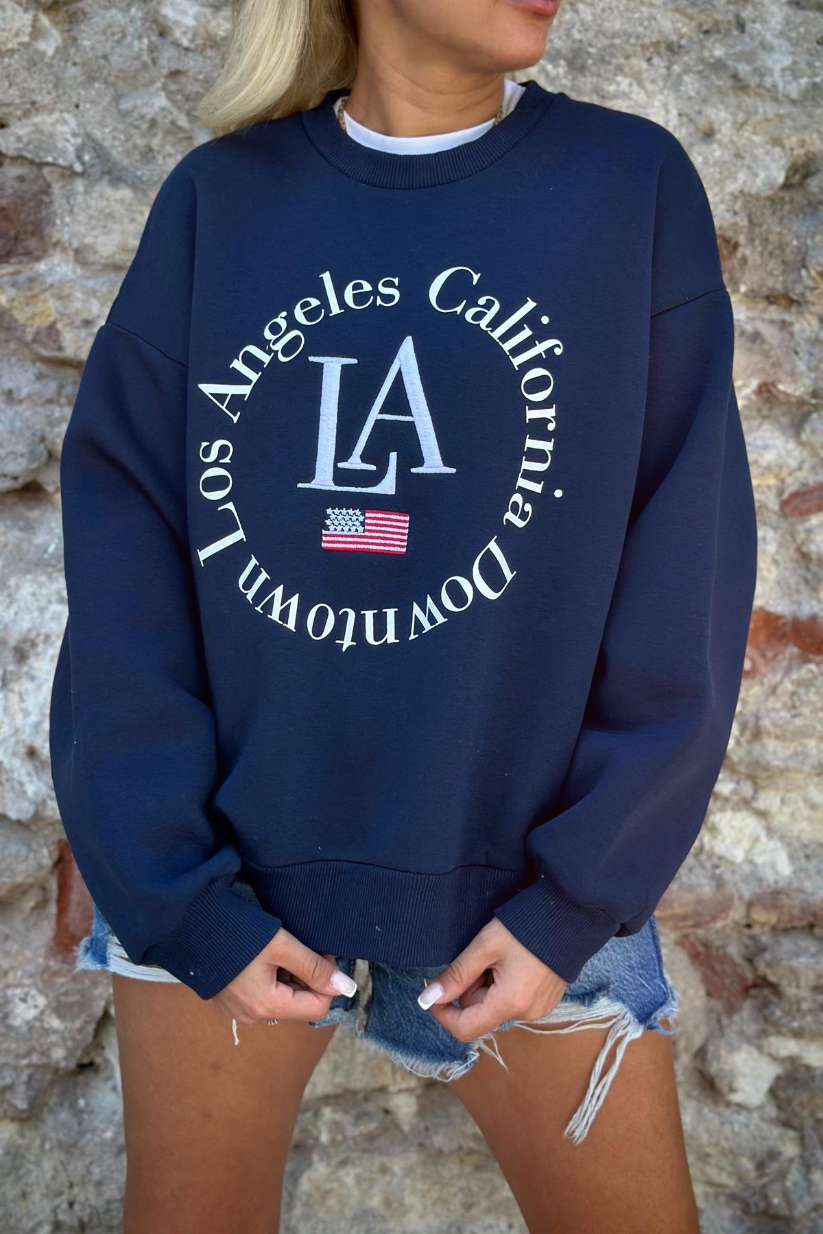 Lacivert LA SweatshirtSWEATSHİRT