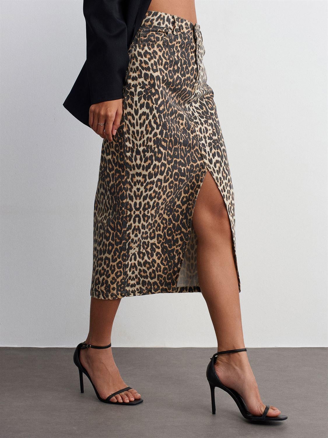 Leopar Desen Denim EtekÇOK SATANLAR