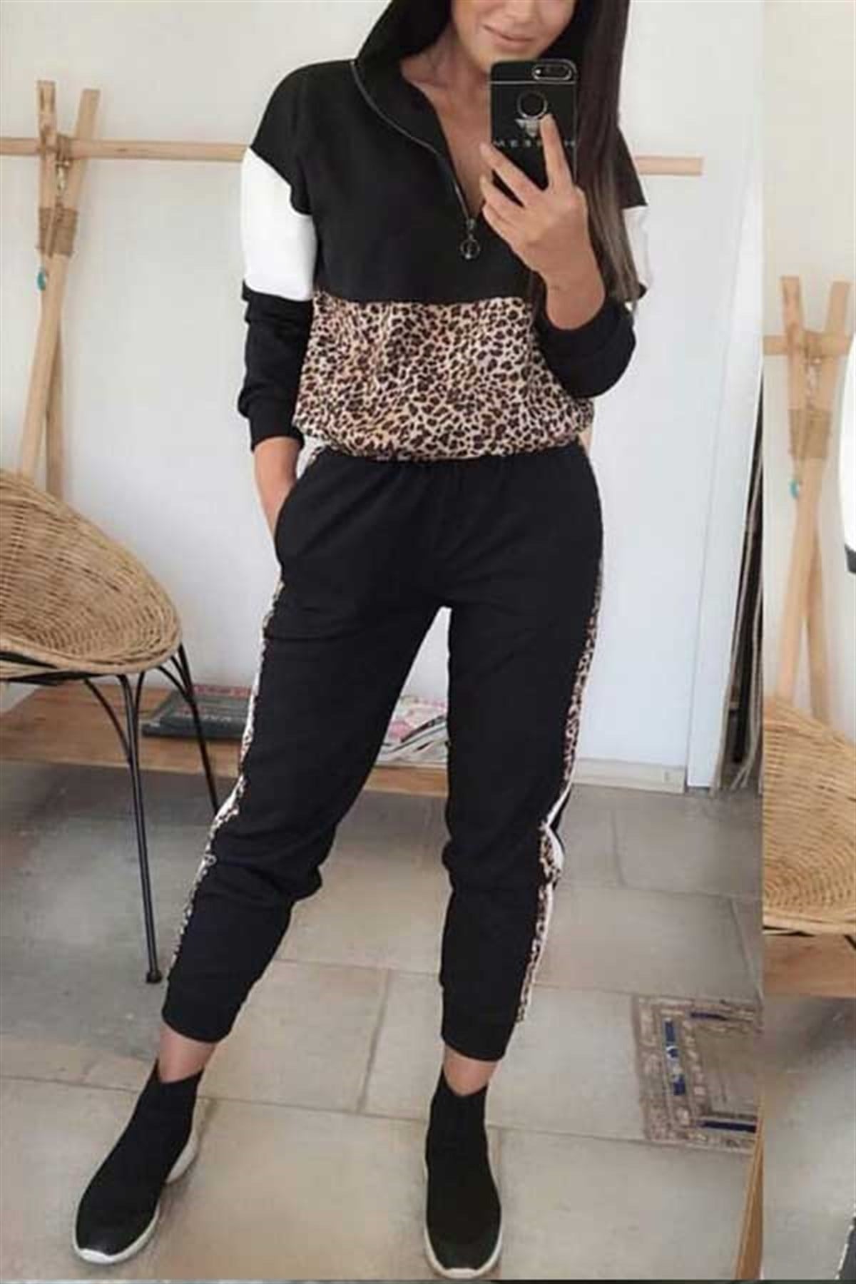 Leopar Garnili Eşofman Takım
