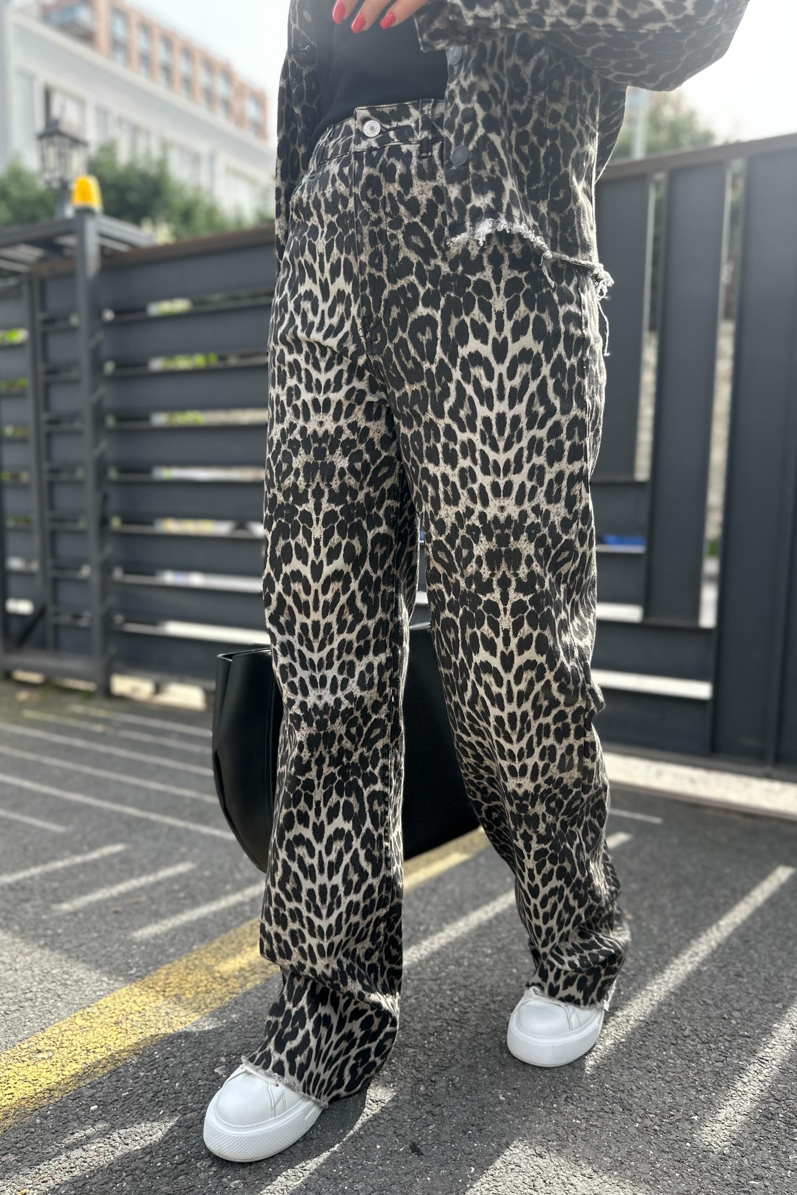 Leopar Print Denim PantolonPANTOLON