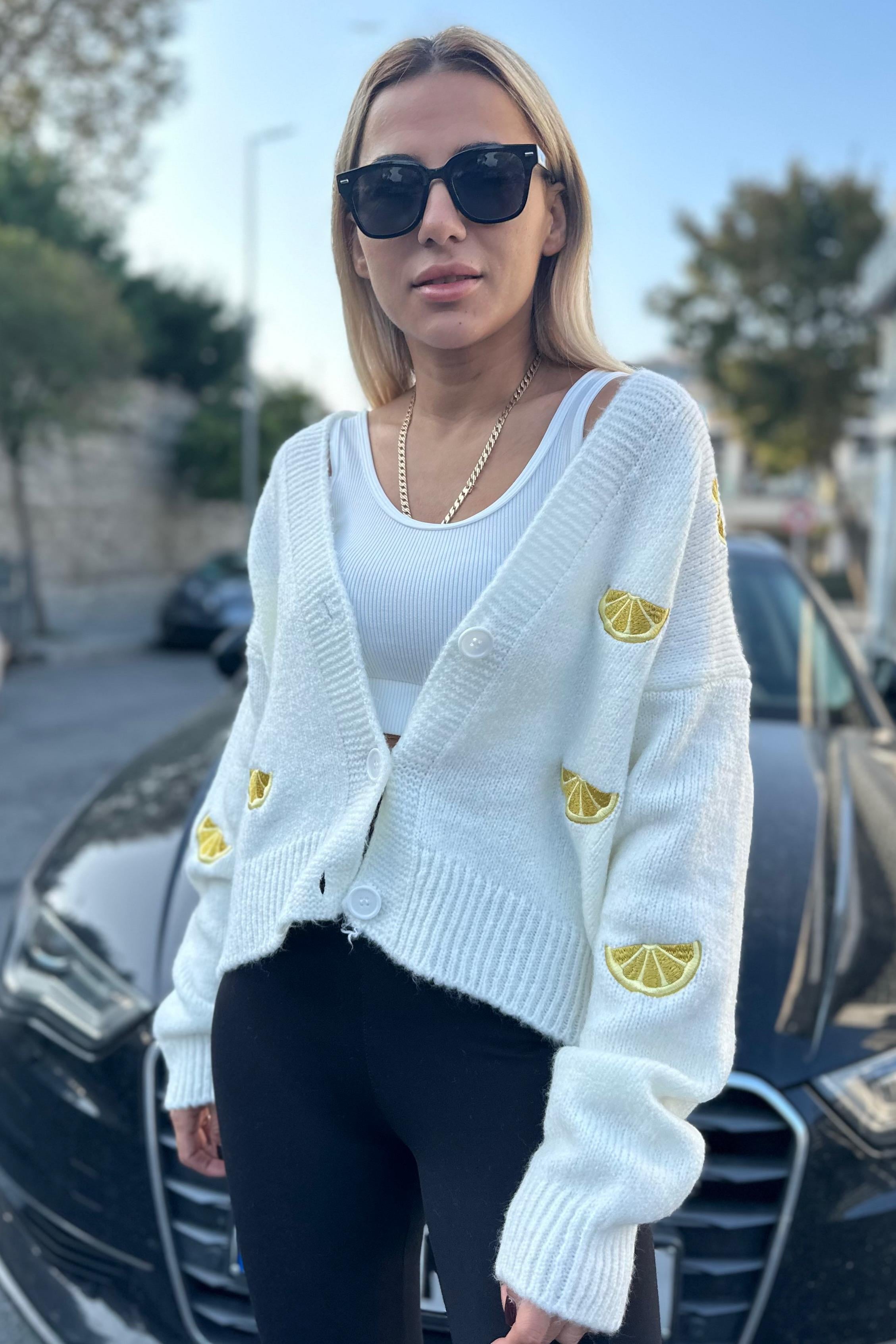 Limon Nakışlı Mini HırkaHIRKA