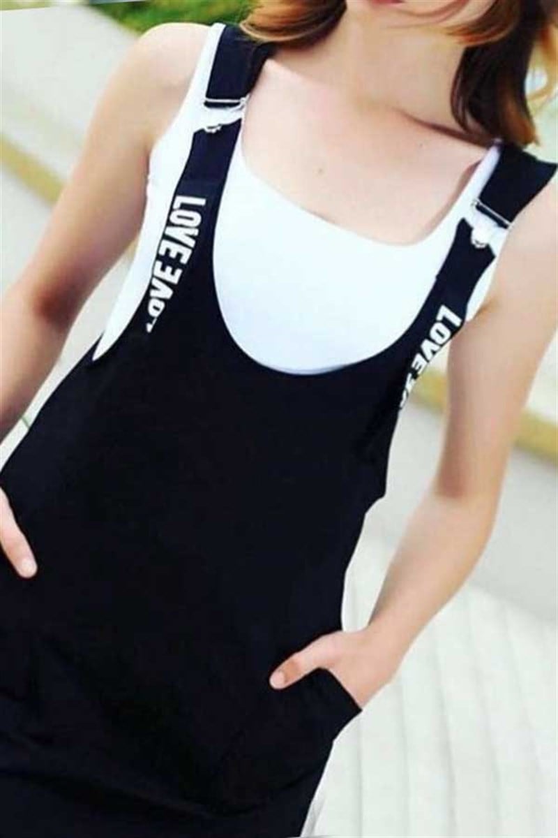 Love Askılı Basic Elbise