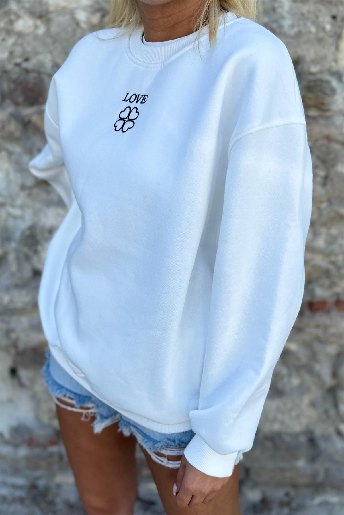 Love Beyaz SweatshirtSWEATSHİRT