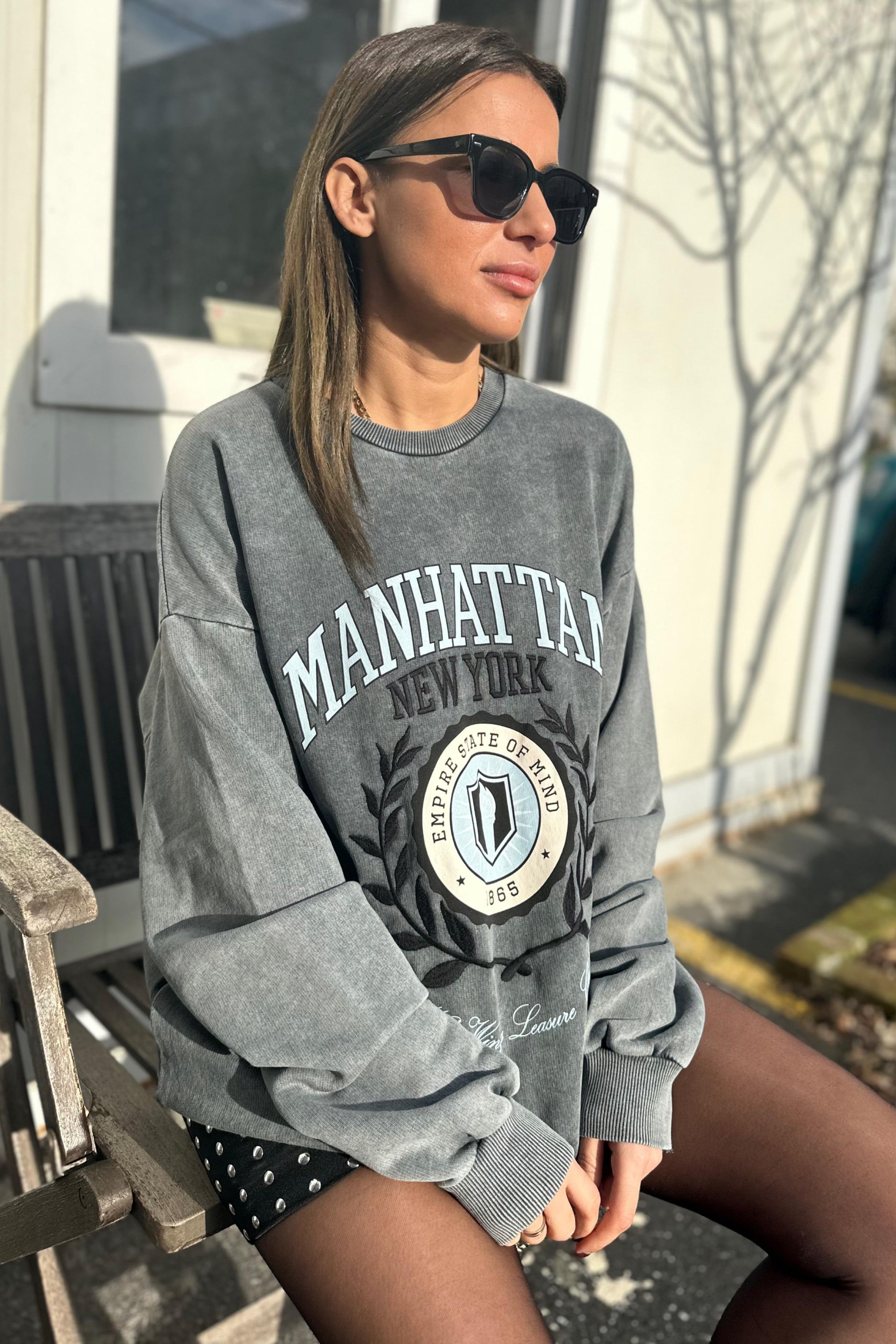 Manhattan Yıkamalı Oversize SweatshirtYENİ GELENLER