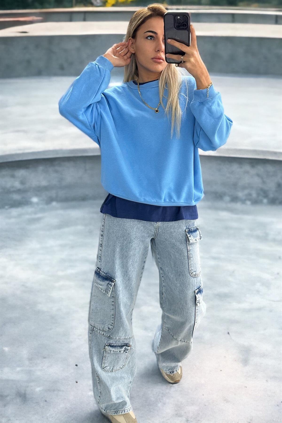 Mavi Basic SweatshirtSWEATSHİRT