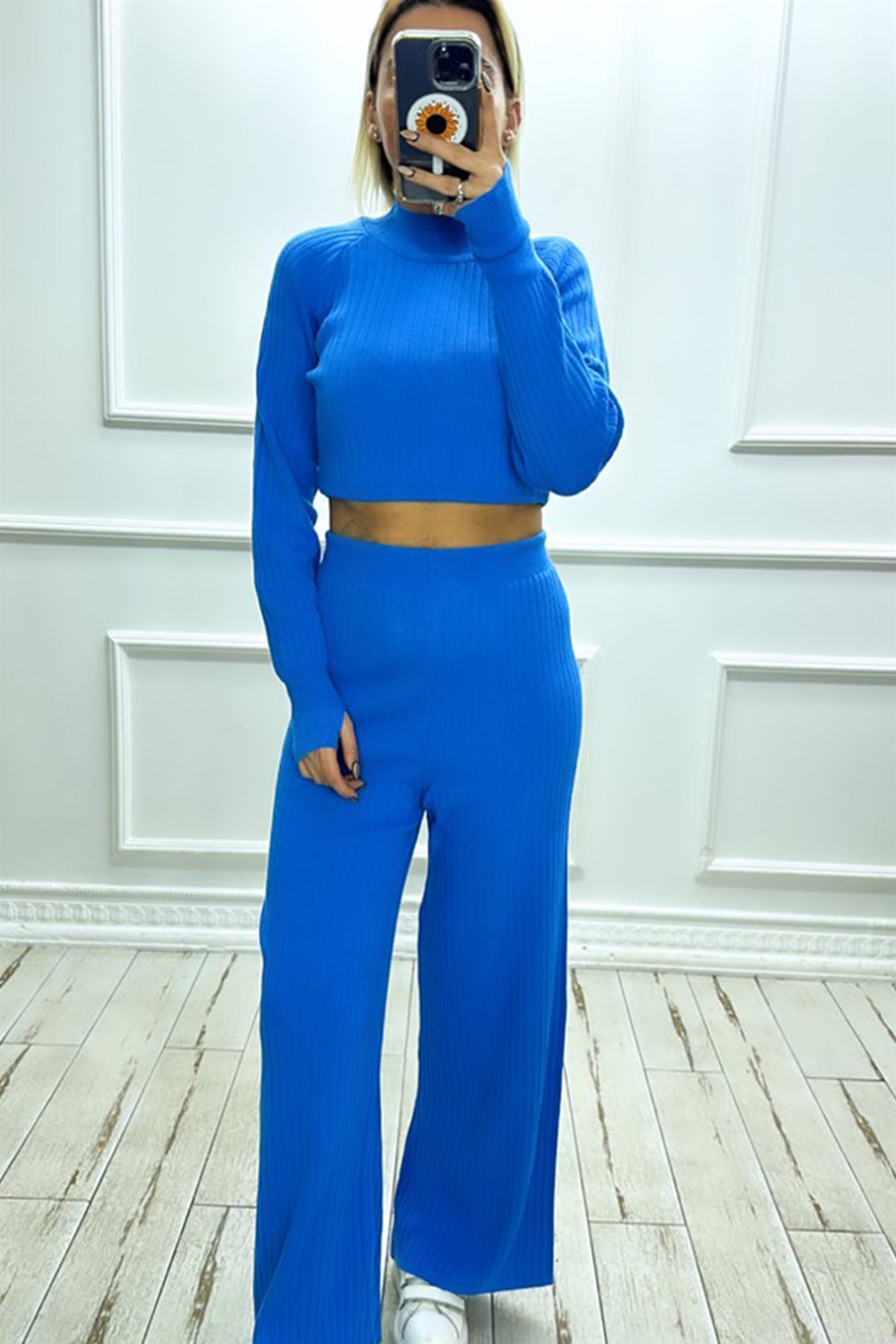 Mavi Crop Kazak Pantolon TakımTAKIMLAR