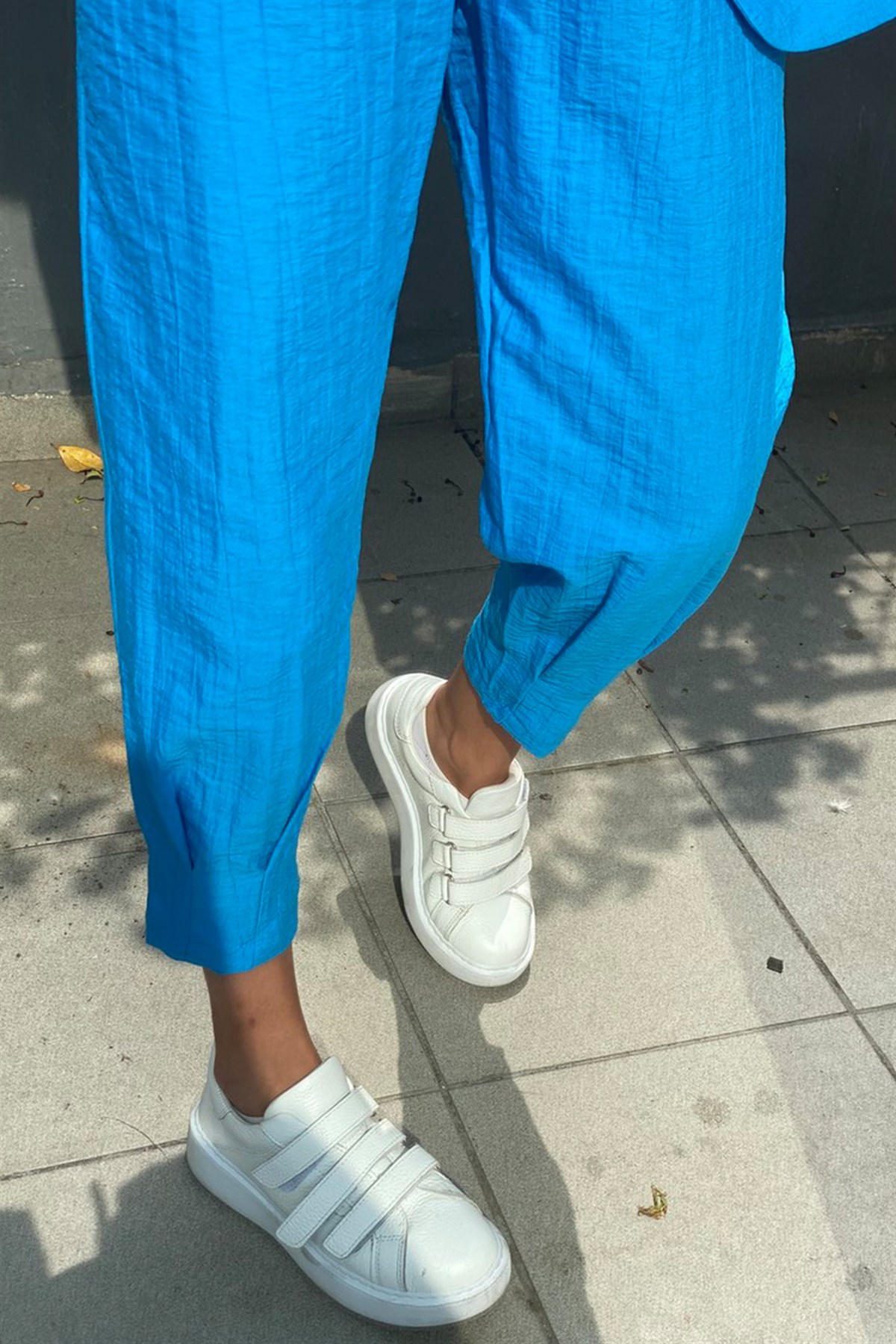 Mavi Paça Pensli Beli Lastikli PantolonPANTOLON