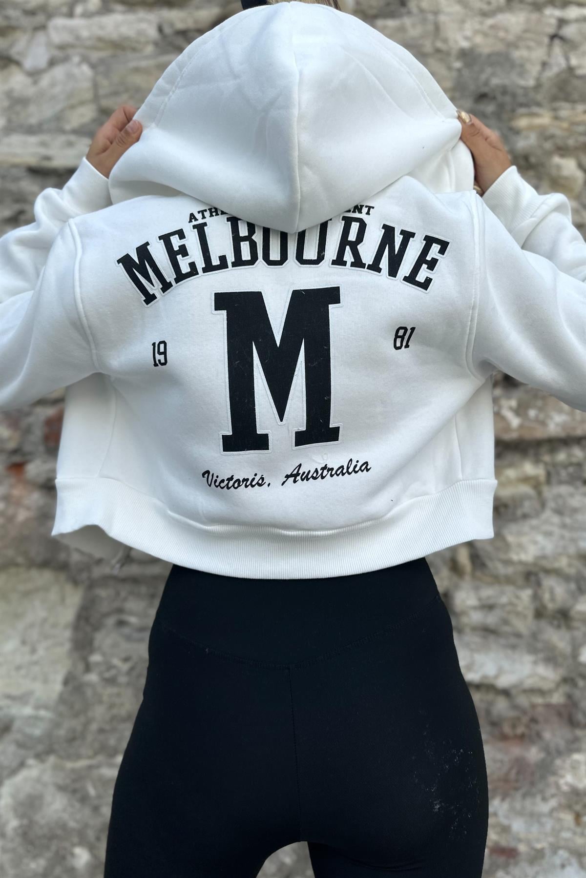 Melbourne Mini Fermuarlı Beyaz SweatshirtSWEATSHİRT