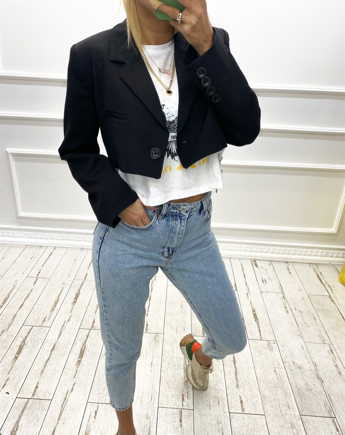 Mini Siyah Blazer CeketMONT/CEKET