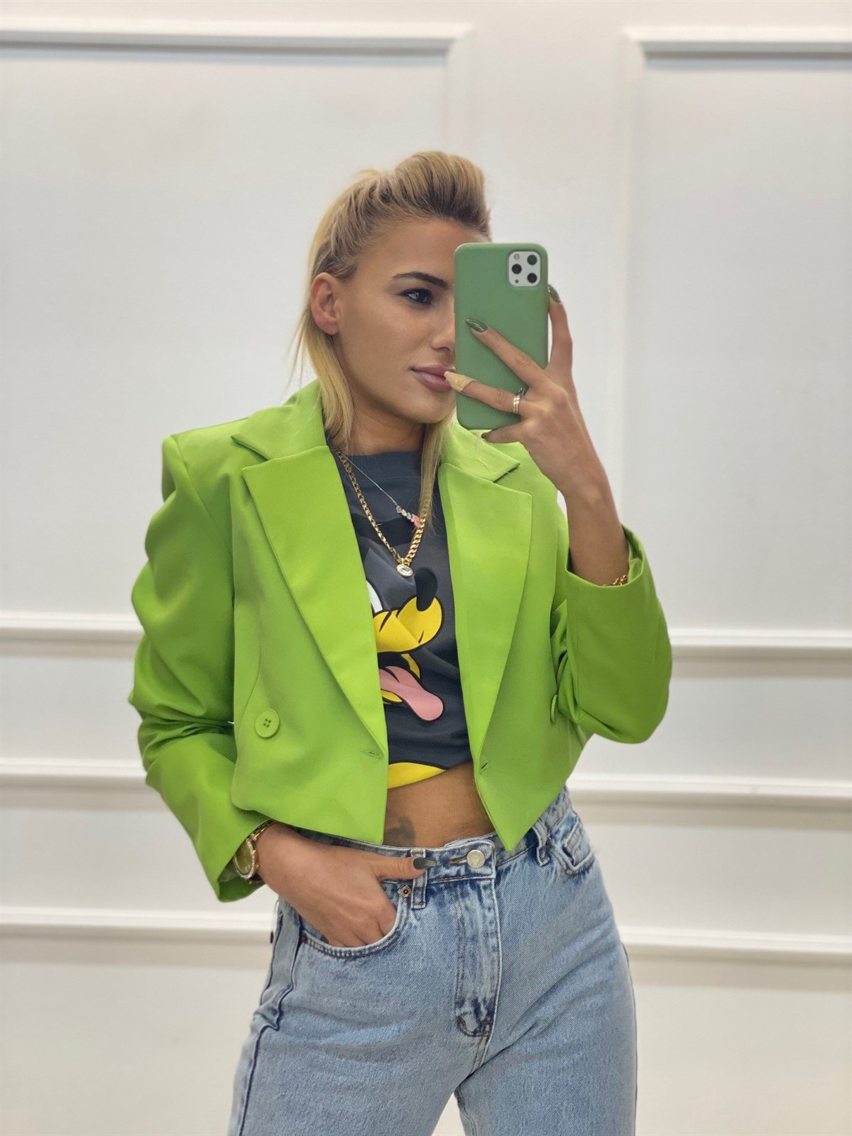 Mini Yeşil Blazer CeketMONT/CEKET