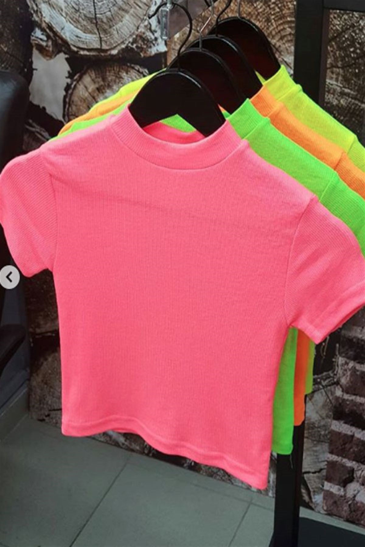 Neon Renkli Mini Crop Tshirt