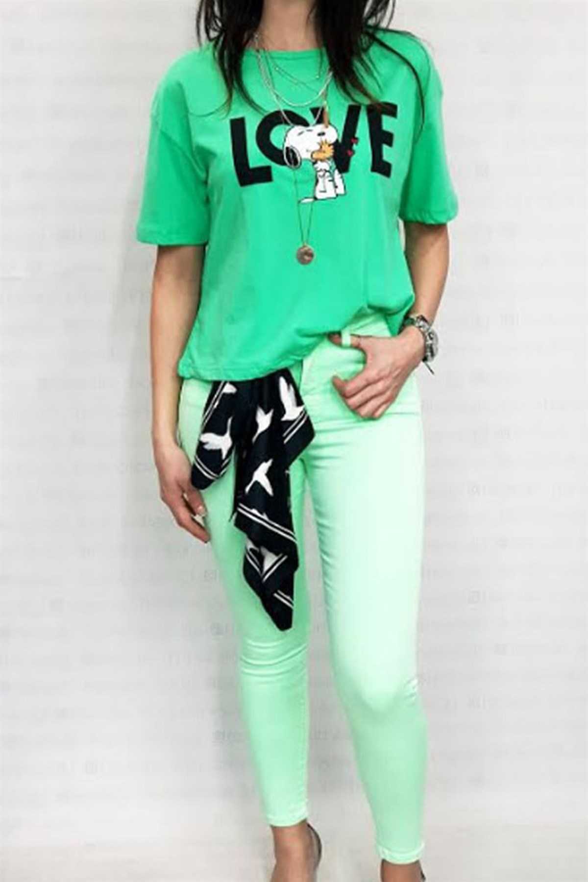Neon Yeşil Skinny JeanJEAN