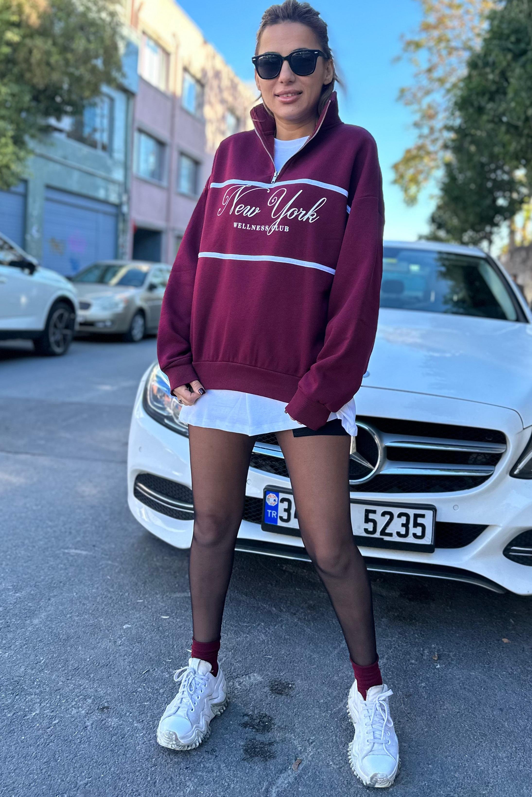 New York Bordo SweatshirtSWEATSHİRT