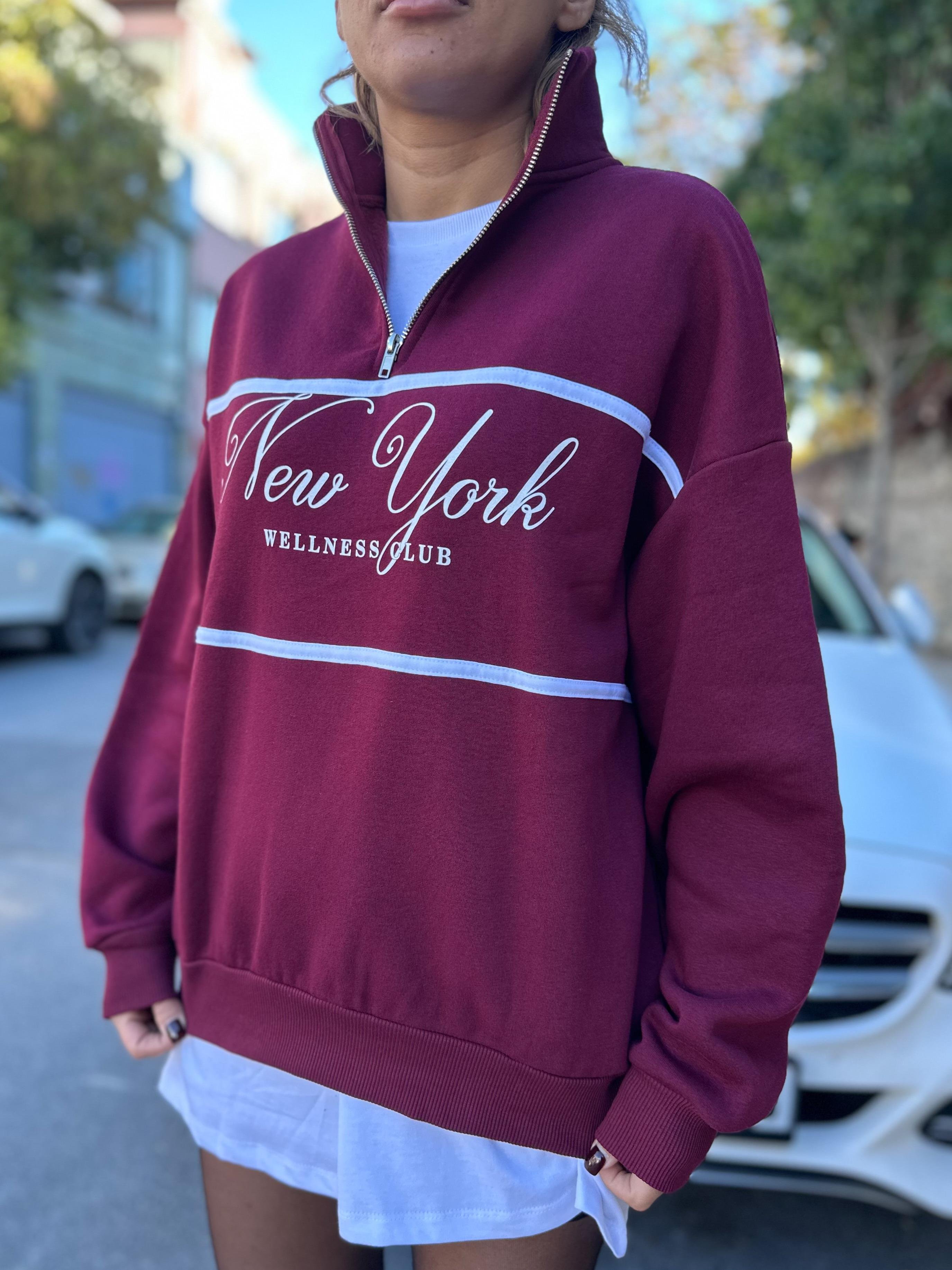New York Bordo SweatshirtSWEATSHİRT