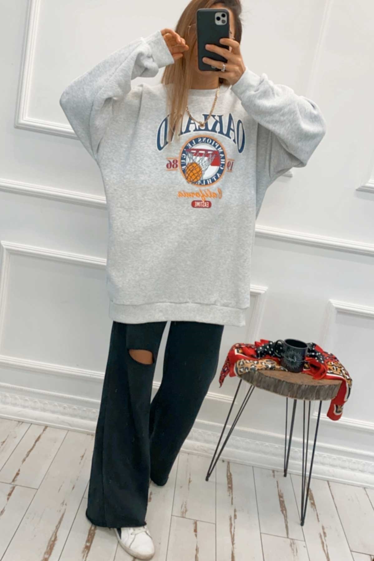 Oakland Gri Sweat
