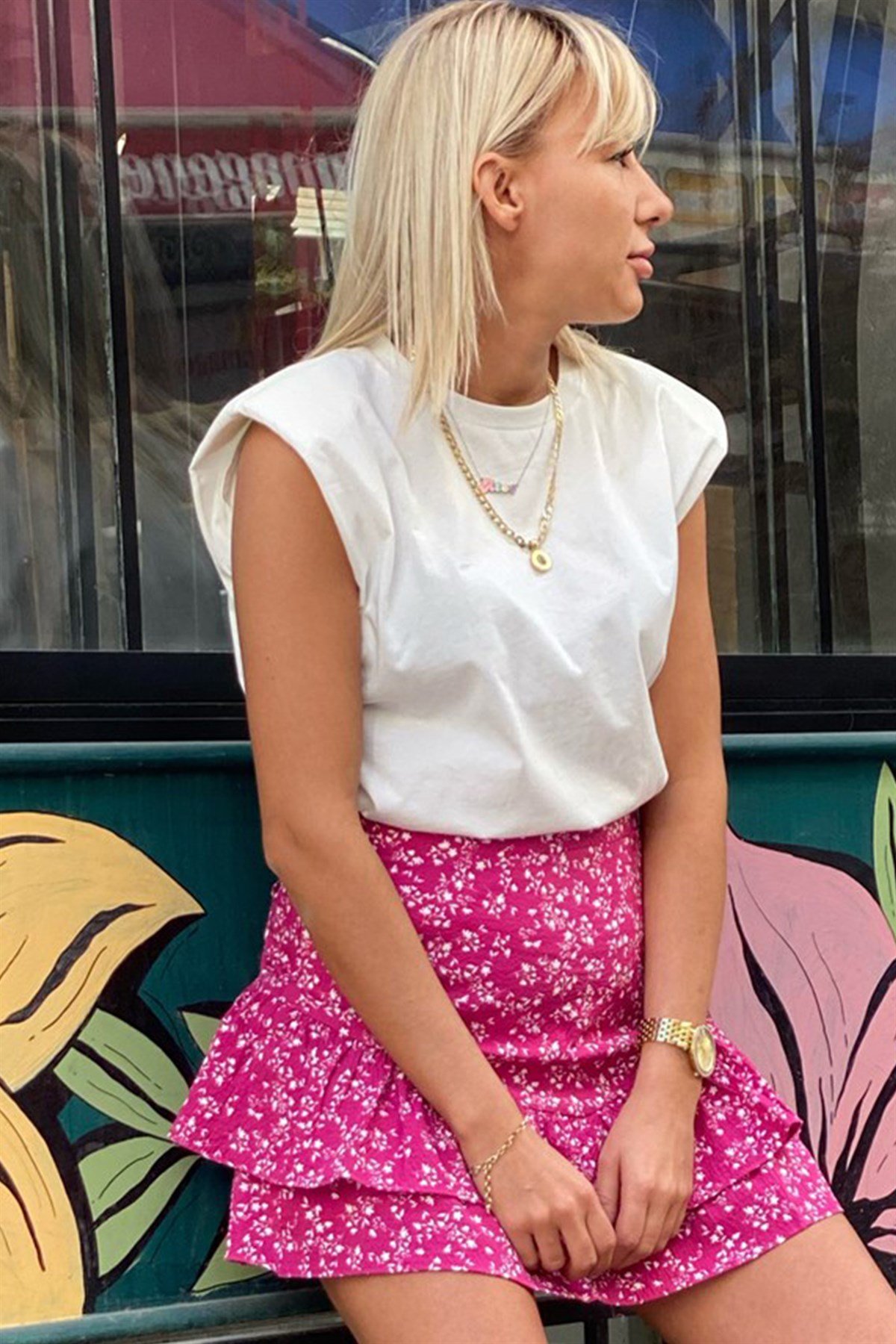 Omuzları Vatkalı Basic TshirtTSHİRT