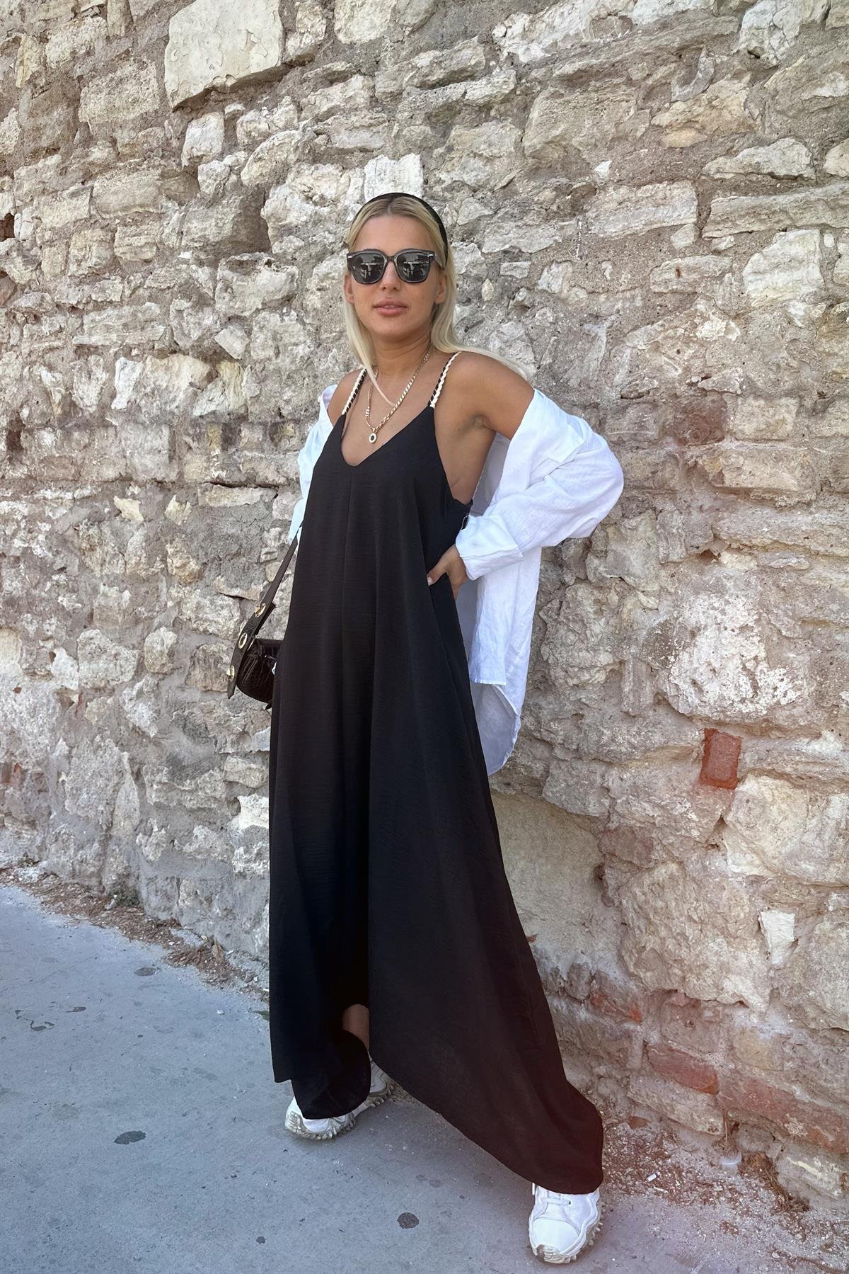 Örgü İpli Asimetrik ElbiseELBİSE