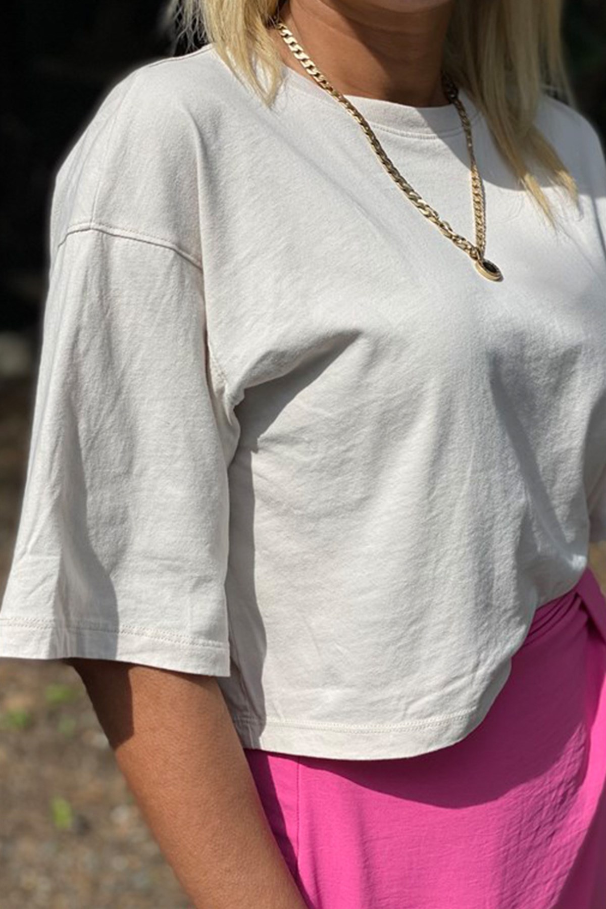 Orjinal Marka Bej Crop TshirtTSHİRT
