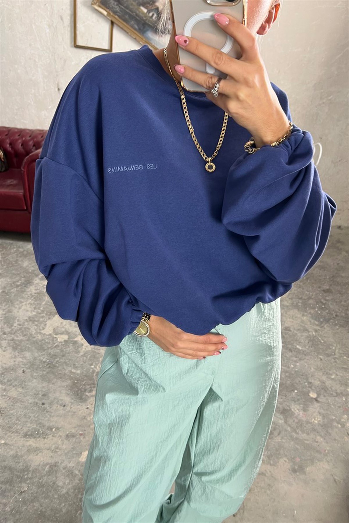 Orjinal Marka Lacivert Mini SweatshirtSWEATSHİRT