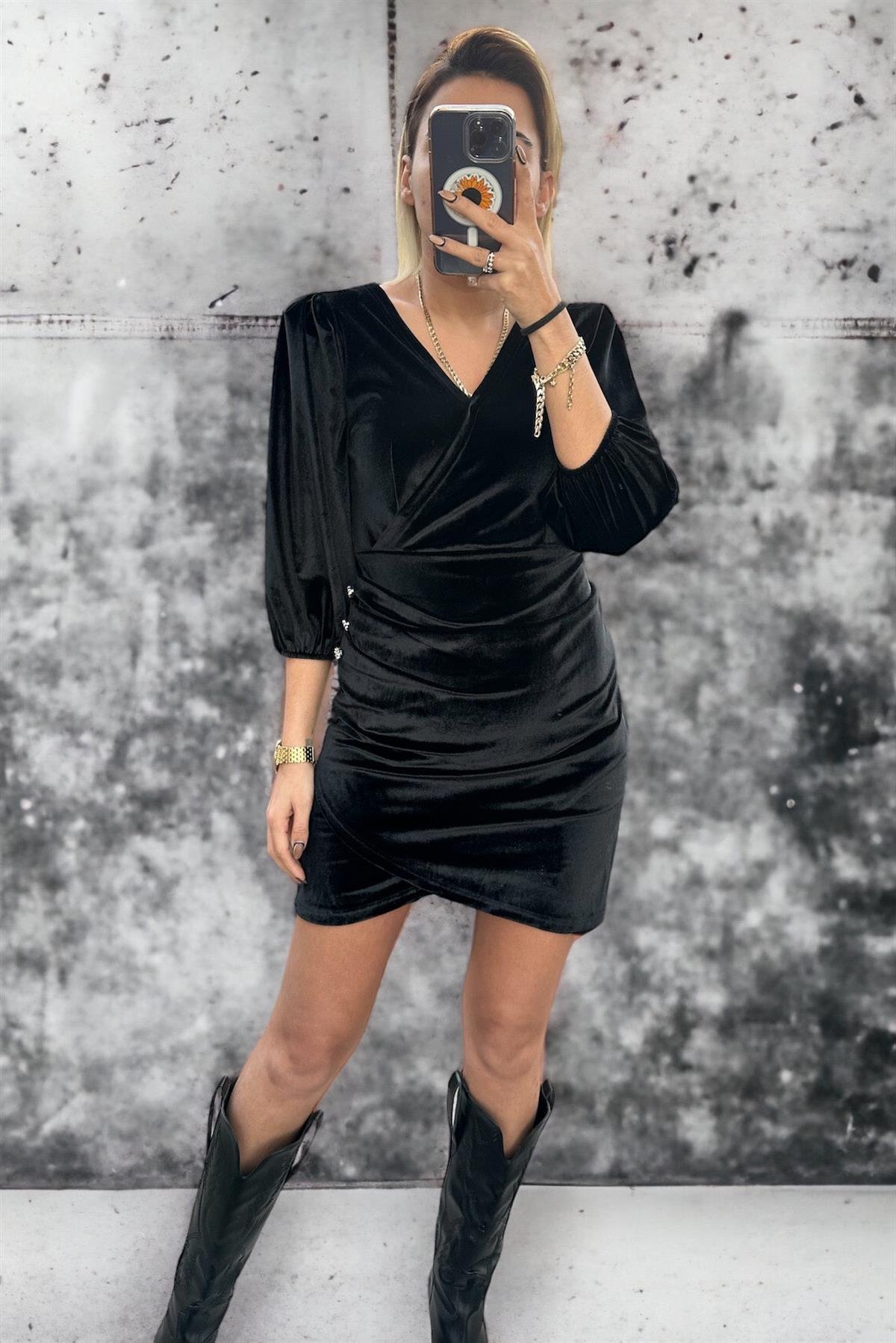 Orjinal Marka Taş Detaylı Mini ElbiseÇOK SATANLAR