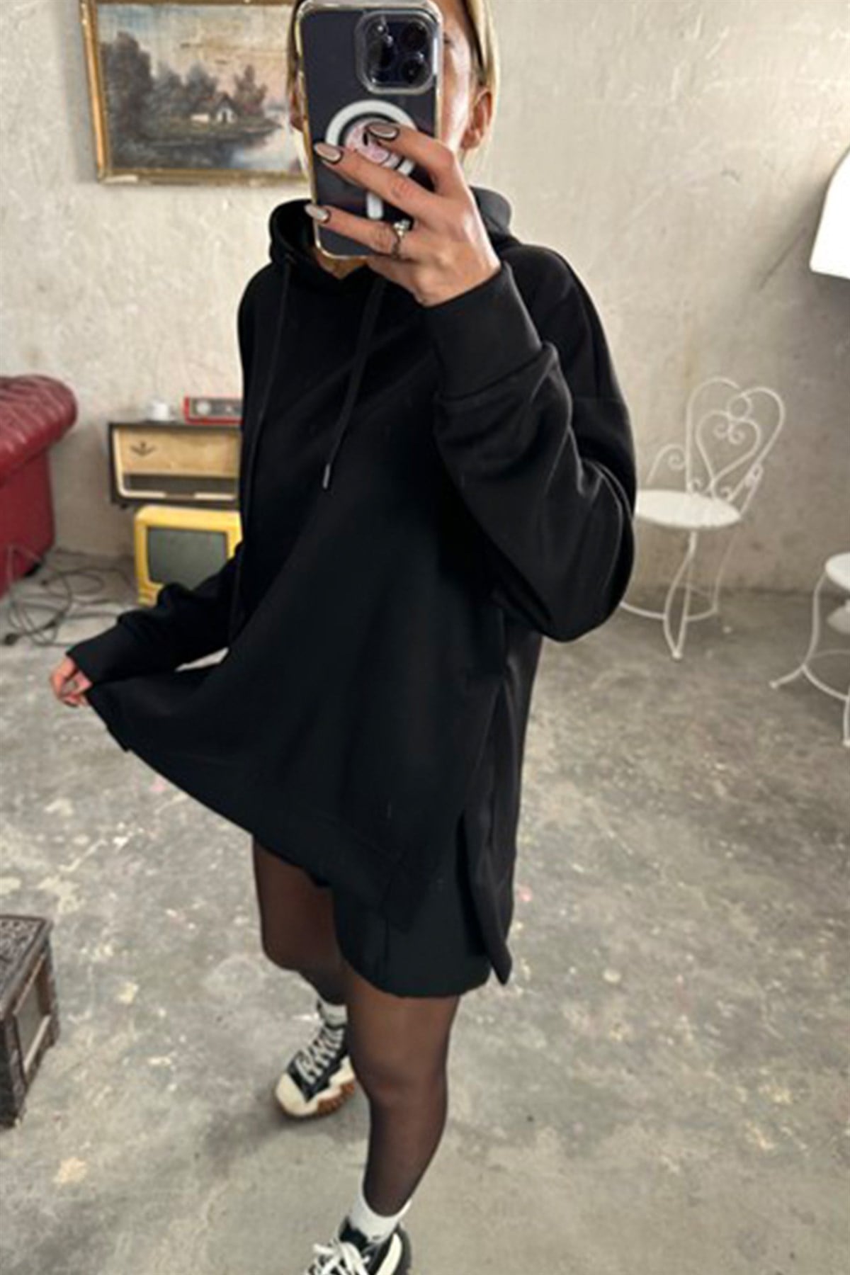 Orjinal Marka Yanı Yırtmaçlı SweatshirtSWEATSHİRT