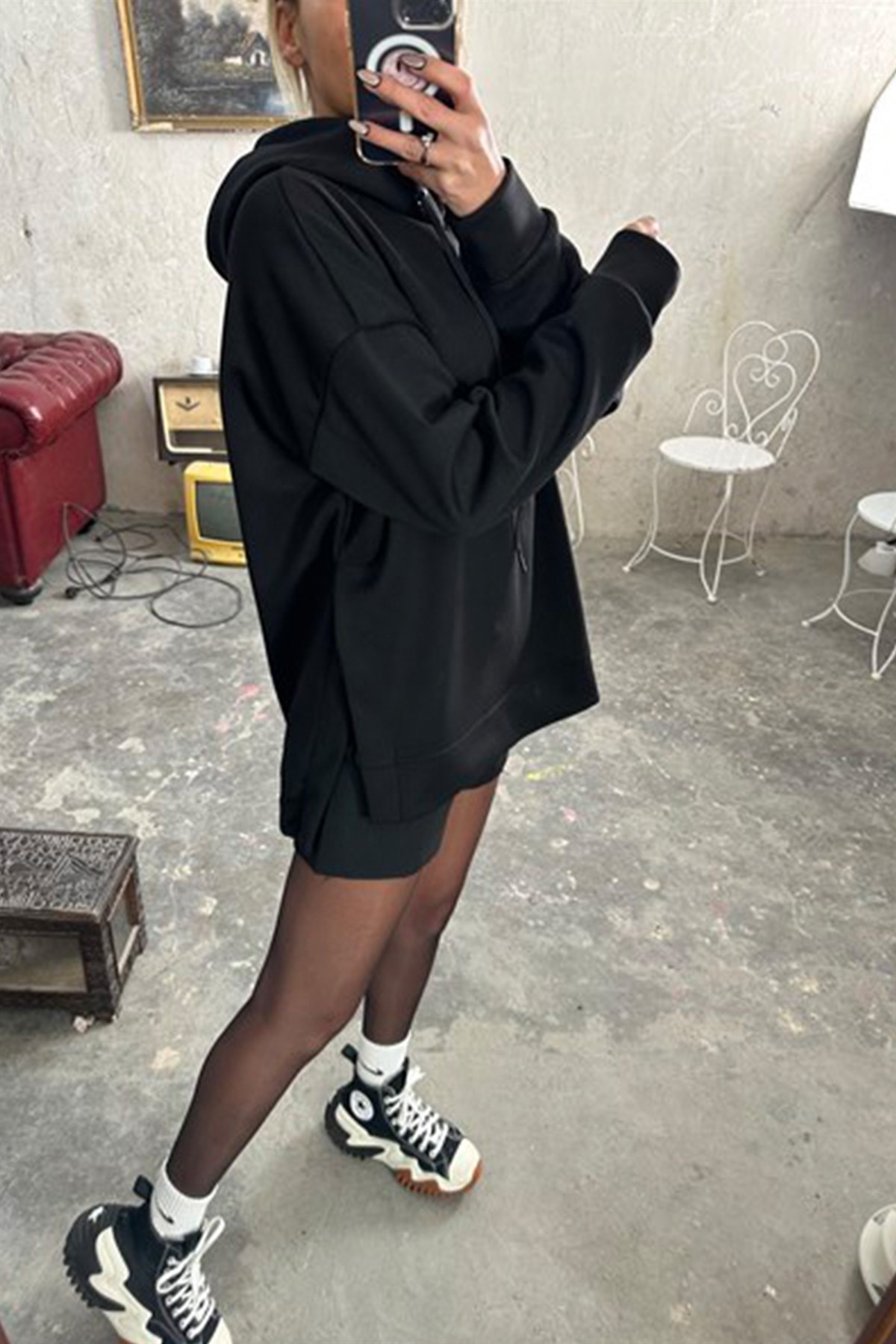 Orjinal Marka Yanı Yırtmaçlı SweatshirtSWEATSHİRT