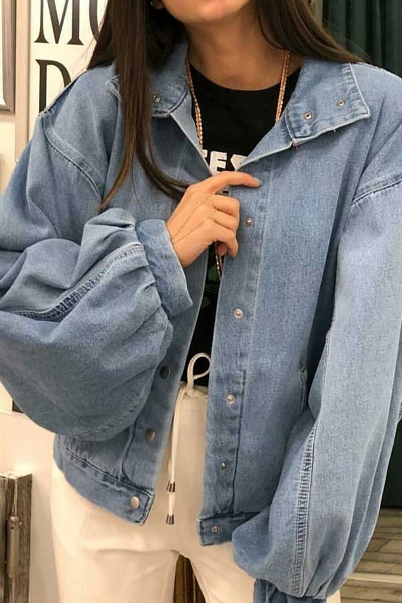 Oversize Balon Kol Denim Ceket